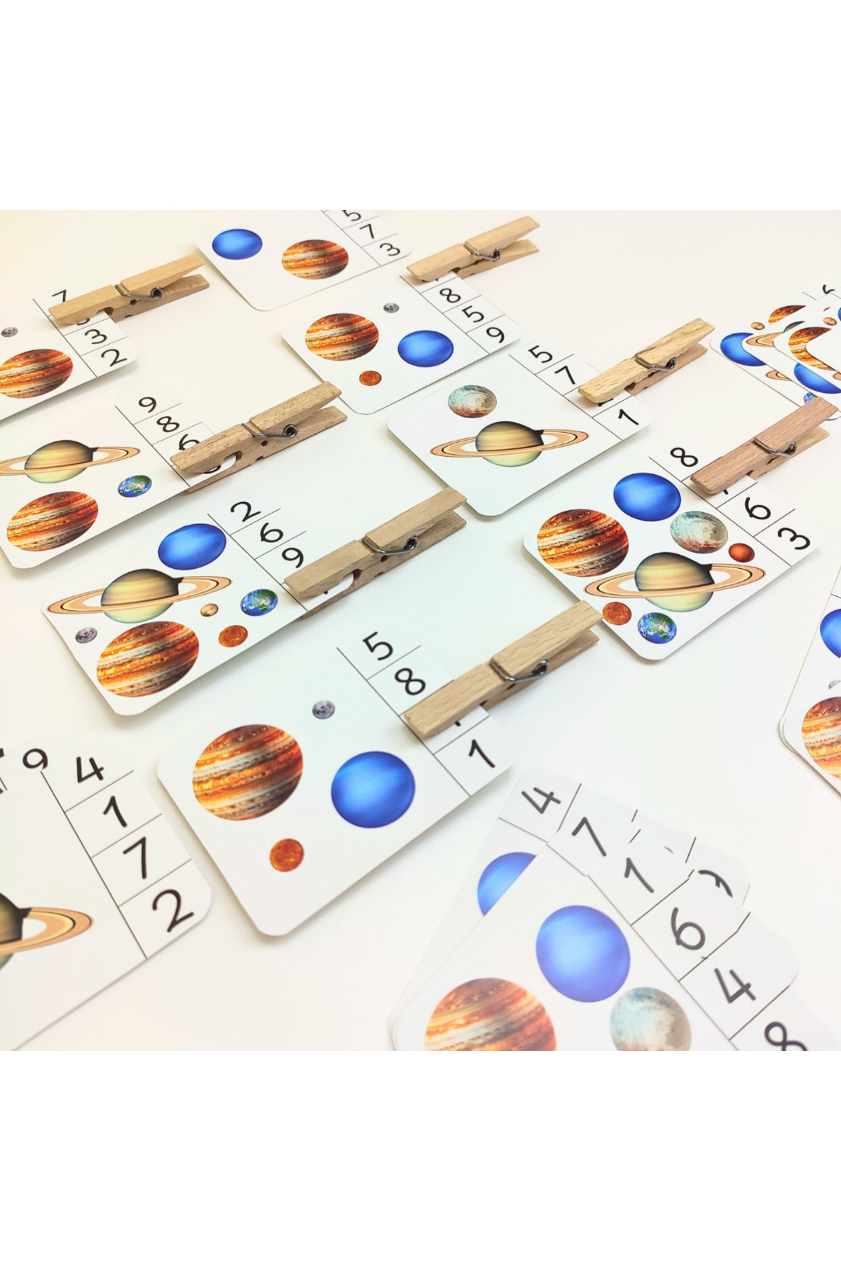 Dodo Montessori Okul Öncesi Sayma Oyunu – Uzay Temalı Montessori Sayı Kartları ve Mandallar ile Eğlenceli Etkinlik fotoğrafı 4 (önizleme)