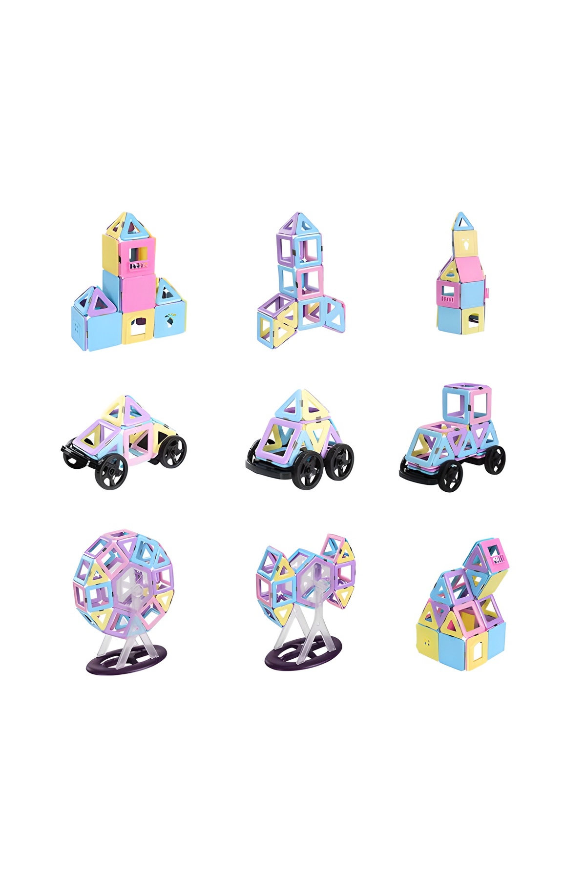 کاشیهای مغناطیسی ۷۶ تکه، بلوکهای مغناطیسی، اسباببازیهای آموزشی برای کودکان، هدایای تولد