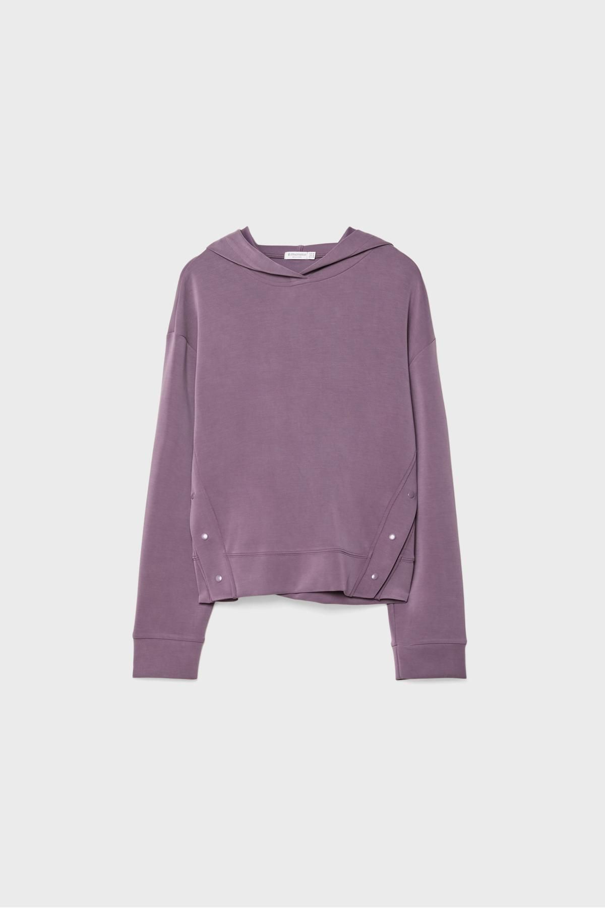 Stradivarius-Soft-touch hoodie with buttons 6