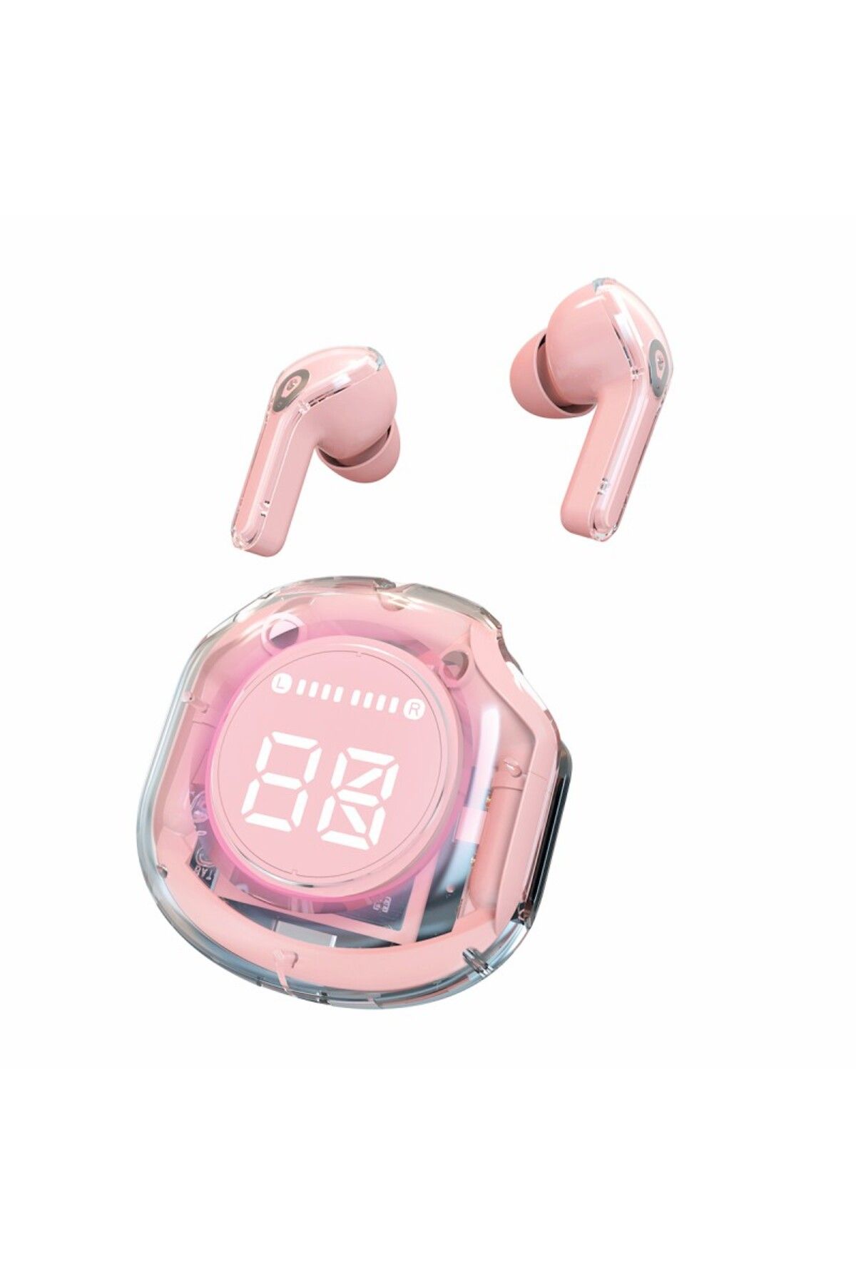 OEM-Smart Bluetooth TWS-EM-AIR39 Earbuds, 5.3, Pink, LED Display, Low Latency, Universal Compatibility 1