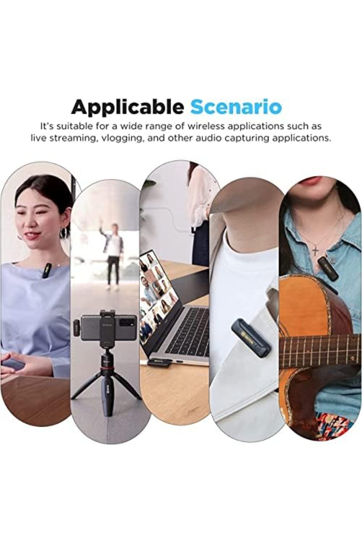 BOYA-ميكروفون لافالير لاسلكي 2.4 جيجاهرتز لأجهزة iPhone 7/8/X/11/12 iPad Tiny Lav Clip On Micropho 5