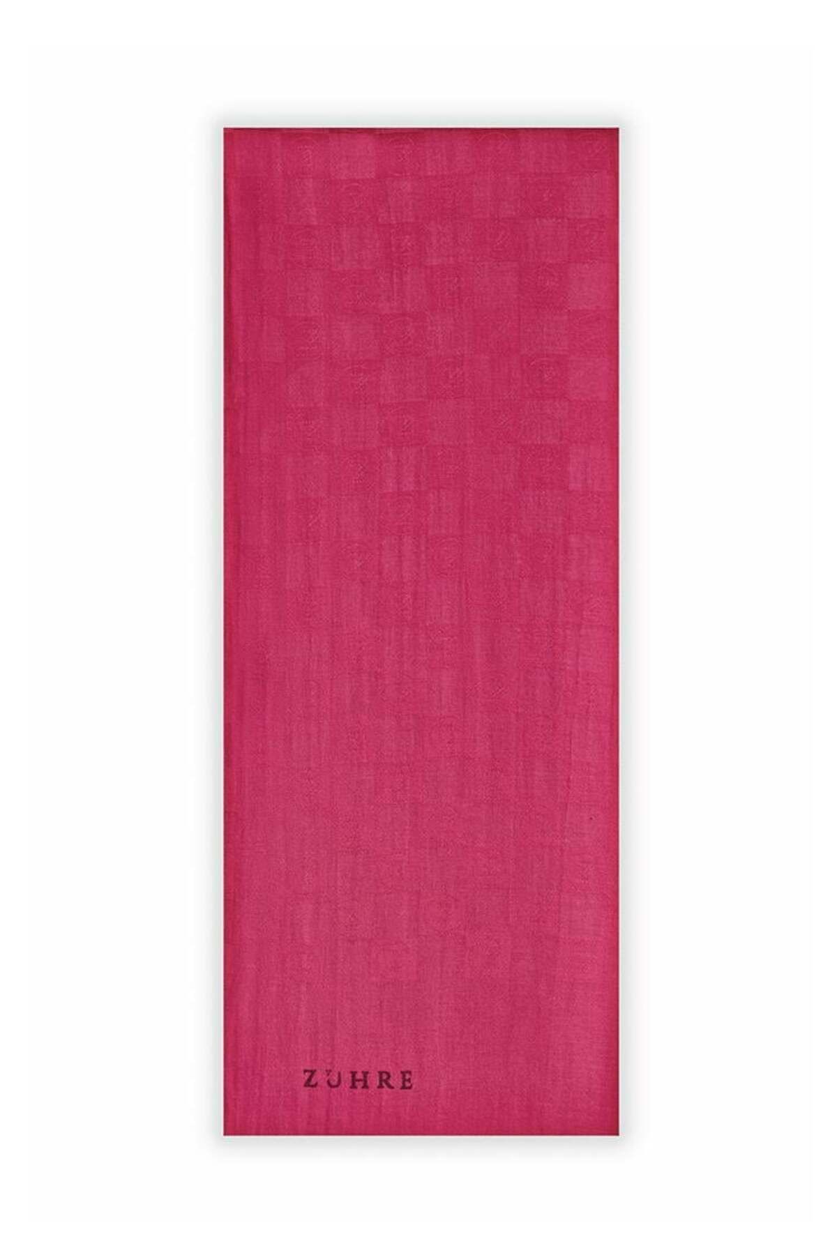 Zühre-Monogram Patterned Fuchsia Seher Shawl 0106 1
