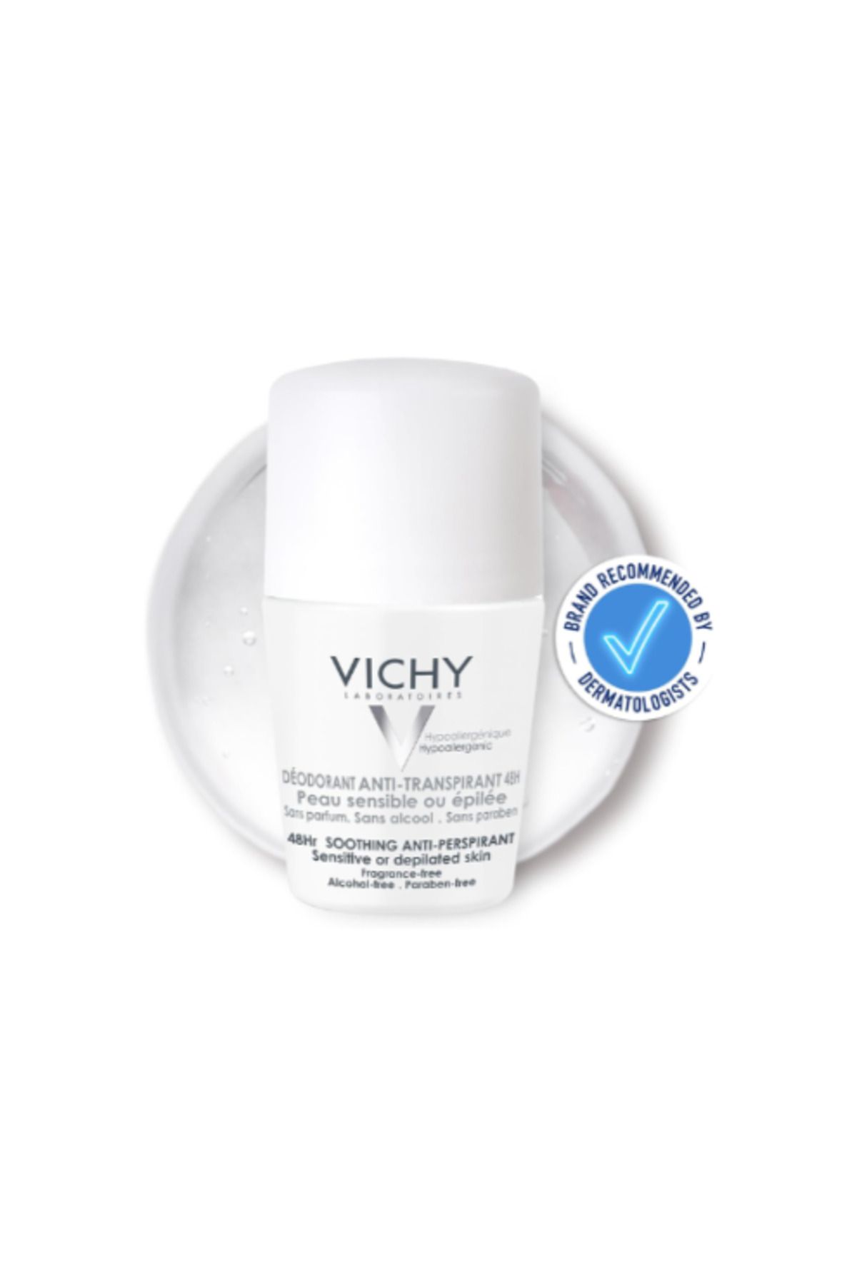 Vichy-Deodorant and Antiperspirant Soothing Roll-On for Sensitive Skin 50ml - 48 Hours Protection by 1