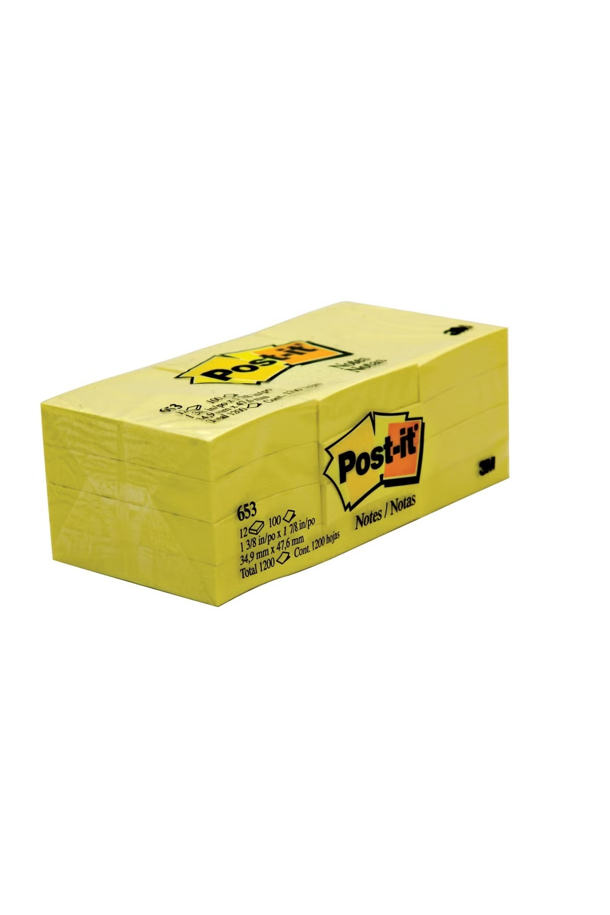 rexa-ملاحظات لاصقة ذاتية اللصق قياسية من Post-it 653، مقاس 1.5 بوصة × 2 بوصة - 1200 ورقة للتذكير السريع 1