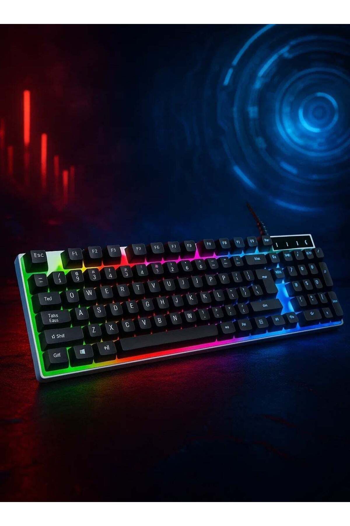 Jite-لوحة مفاتيح ألعاب RGB - لوحة مفاتيح مدمجة بـ 81 مفتاحًا مع مفاتيح حمراء خطية، ومضادة للظلال، ومقاومة للماء 1