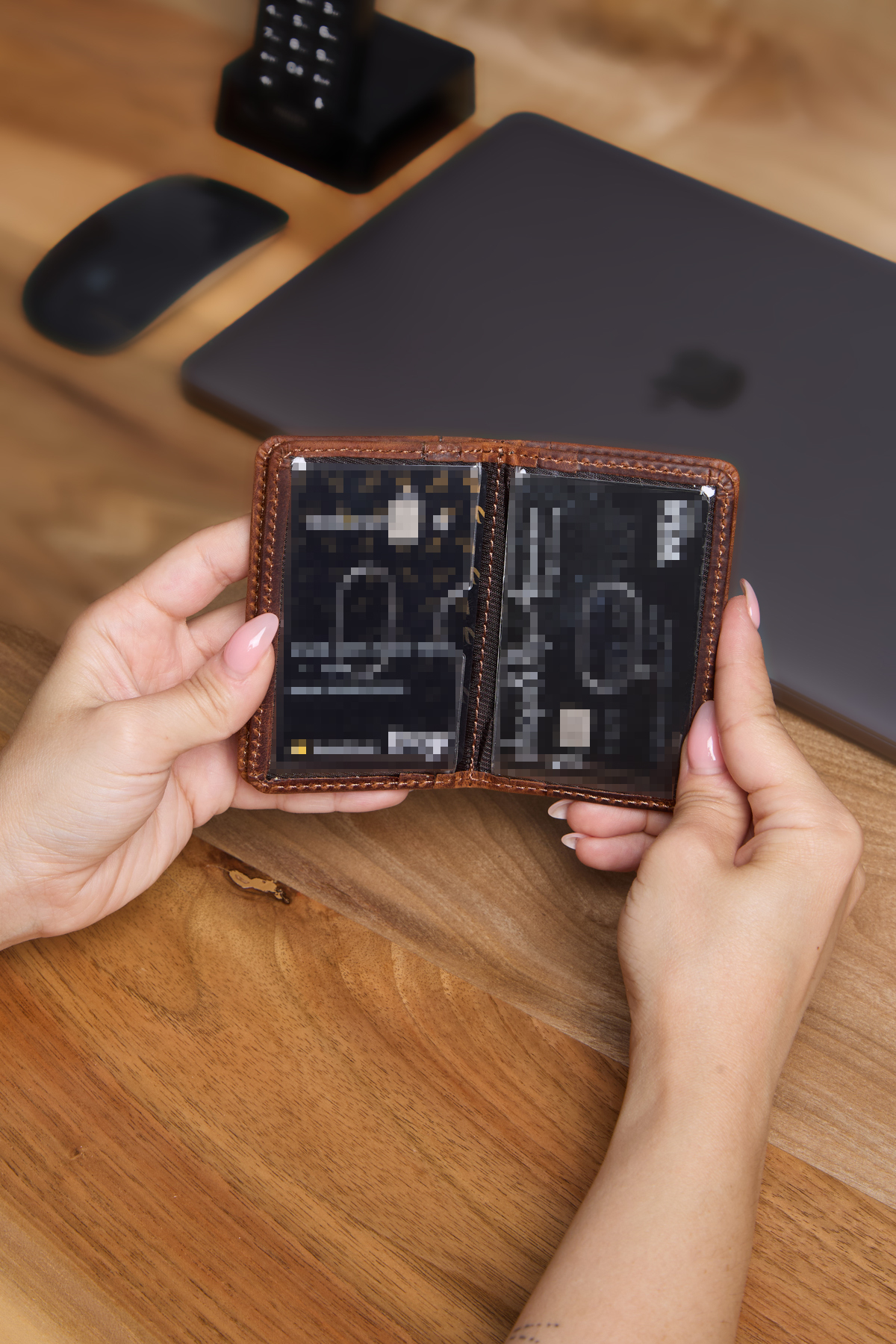 Milian's  3781 Hakiki Deri Kartlık Dikey kartlık - Görsel 2