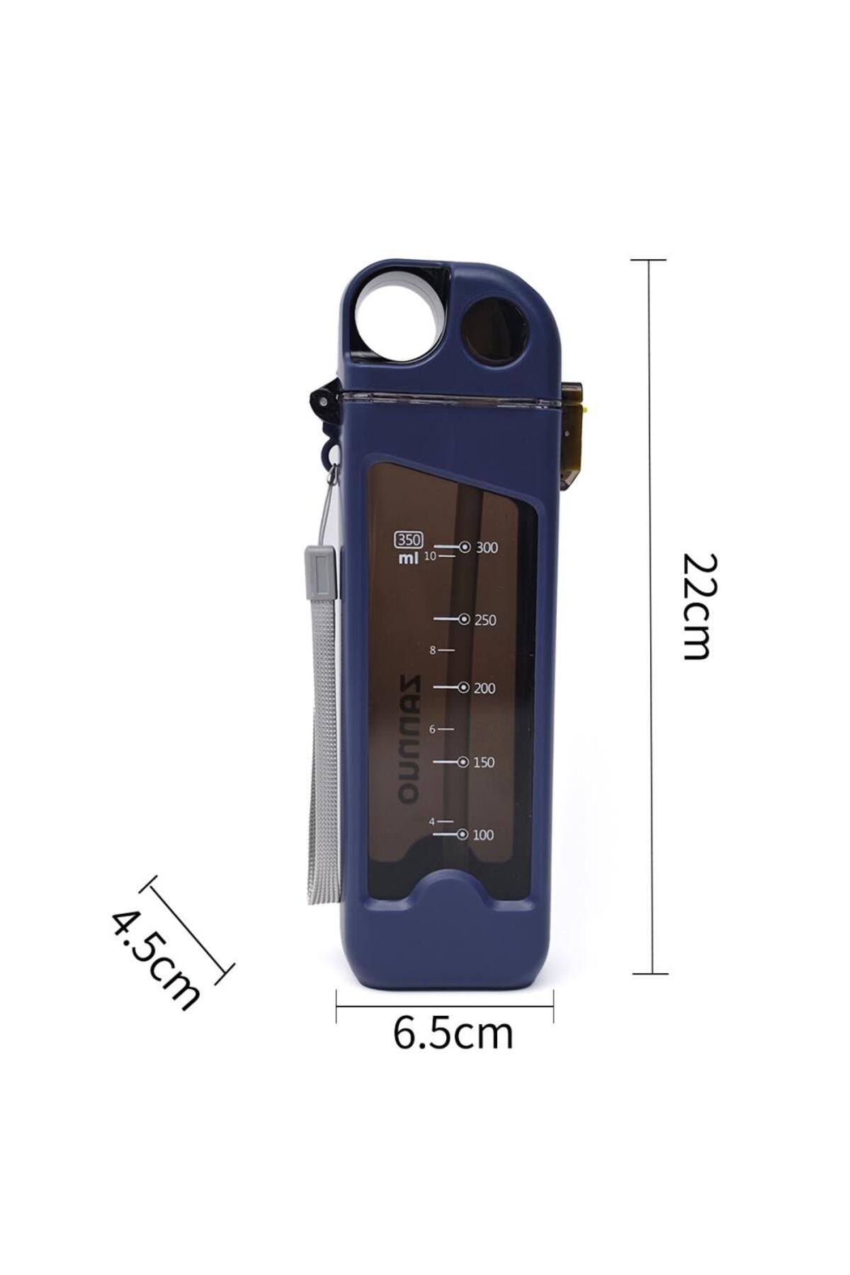 B4U-Kids water bottle, pop-up flip-top with straw, with handle, navy blue, 350 ml YN8118 2