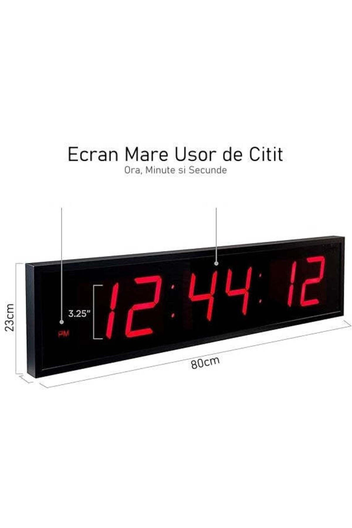VTM-Digital Wall Clock 100cm, Red LED, Alarm, Stopwatch, Remote Control, Ideal for Gyms 4