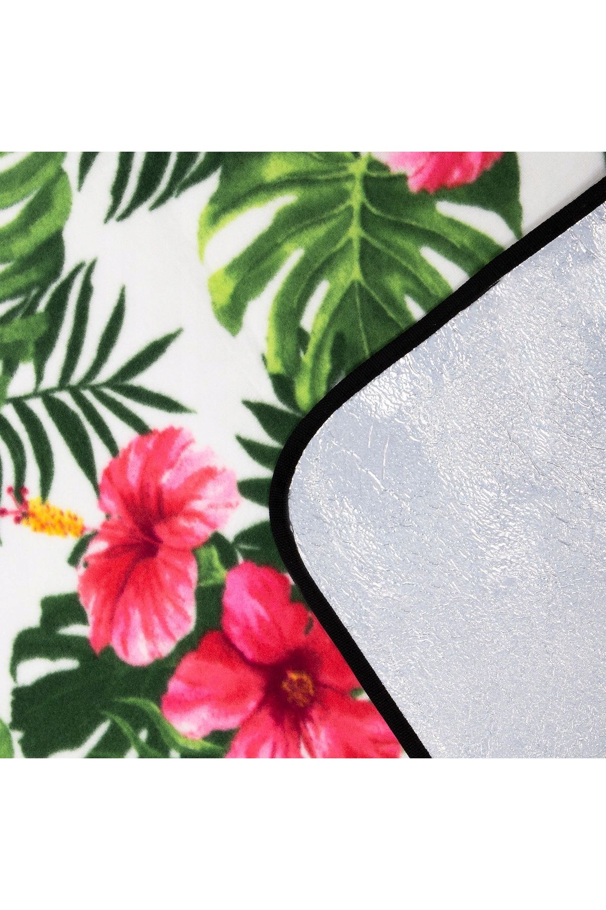 SERSIMO-Picnic or beach blanket, with insulating foil and handle, 200x200cm, floral 4