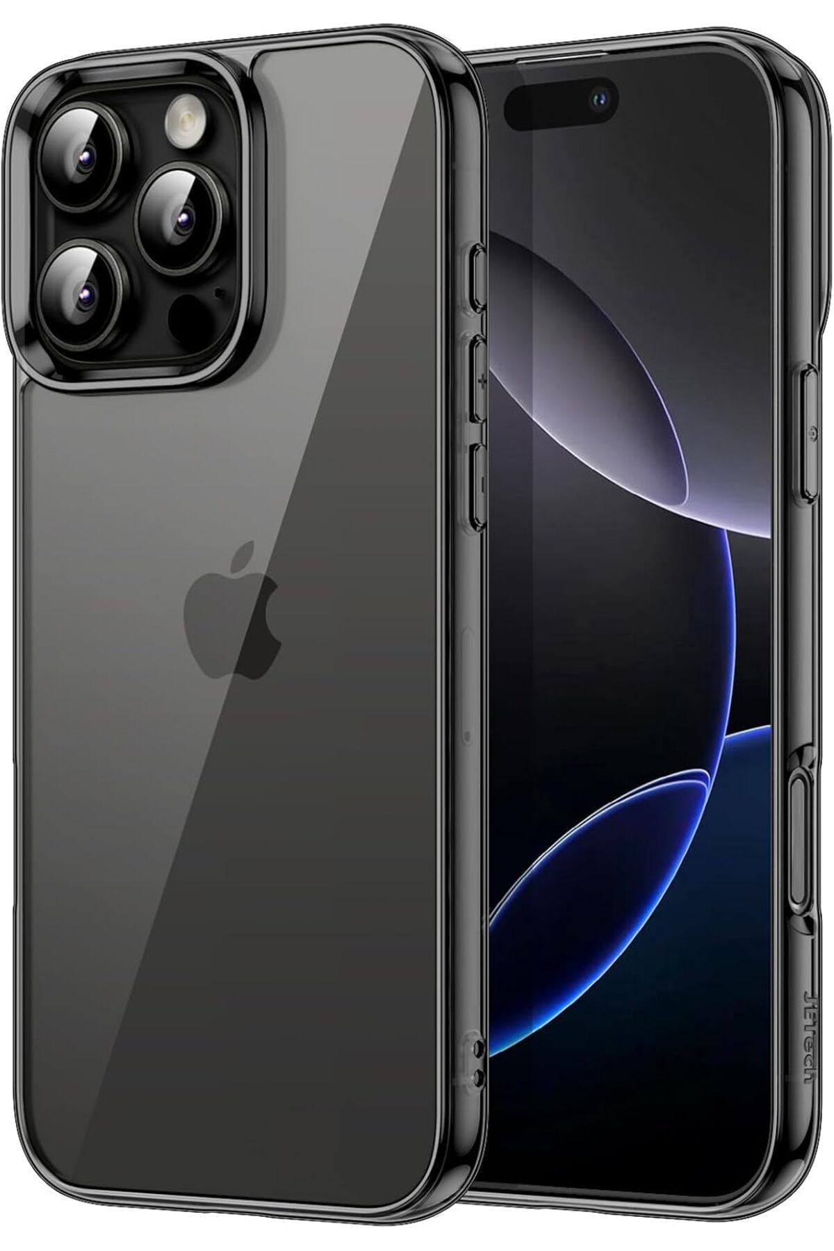 GENERAL-G-Tech Case for iPhone 16 Pro 6.3 inch, Transparent Scratch-Resistant Back - Black 1