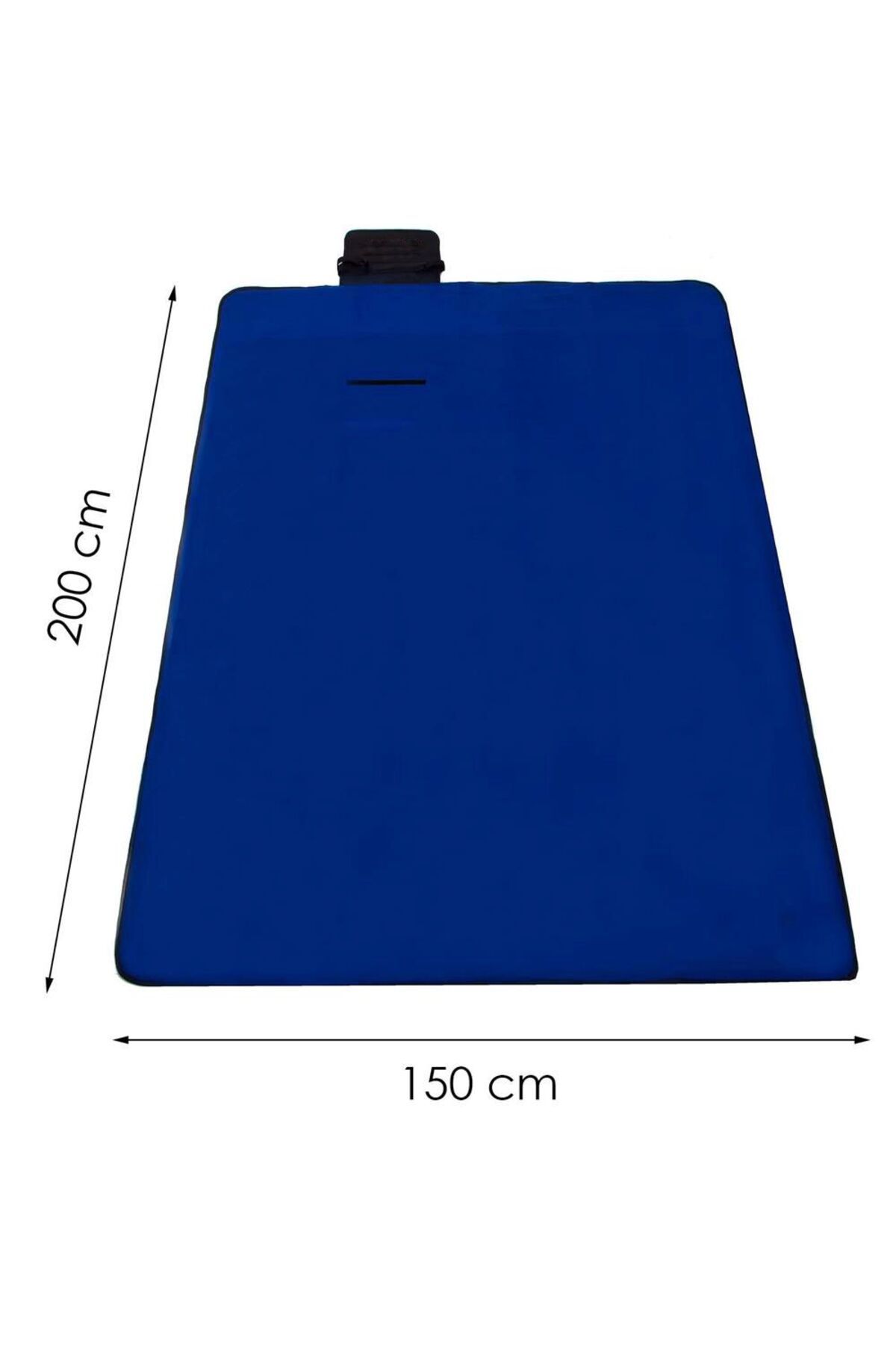 SERSIMO-Picnic or beach blanket, with insulating foil and handle, 150x200cm, cobalt blue 14