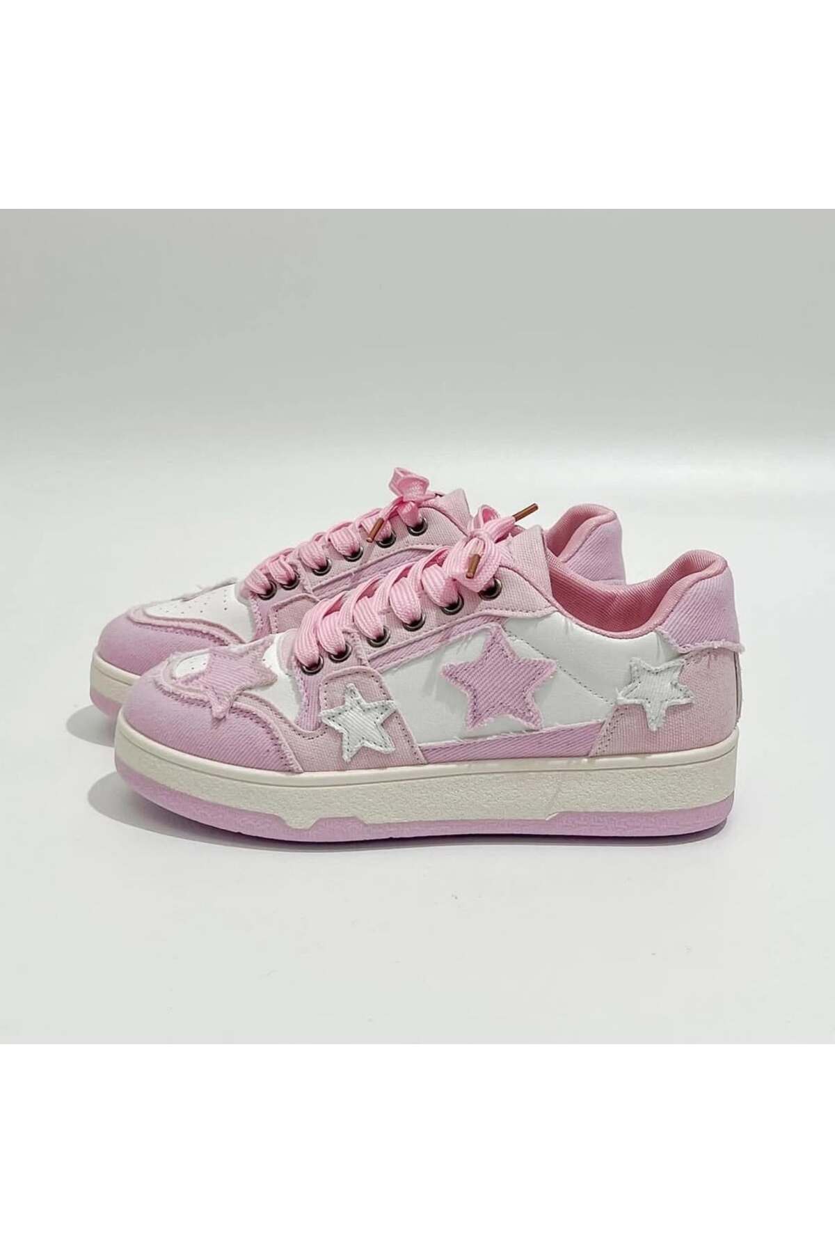 Gofeel  Pink Star Lovely Desenli Unisex Ayakkabı - Görsel 2