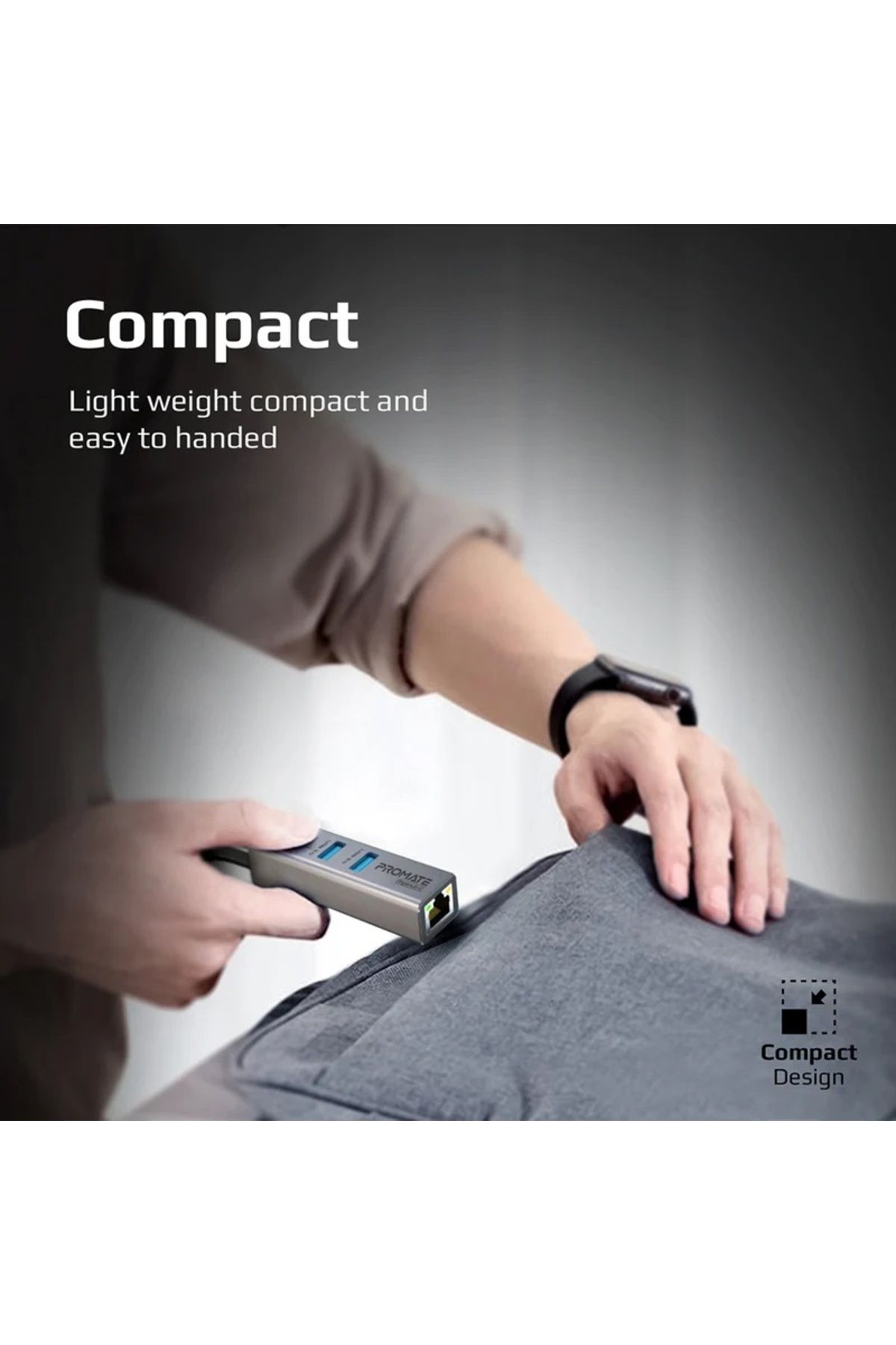 Promate-موزع USB-C من Gigahub-c مع محول إيثرنت 2