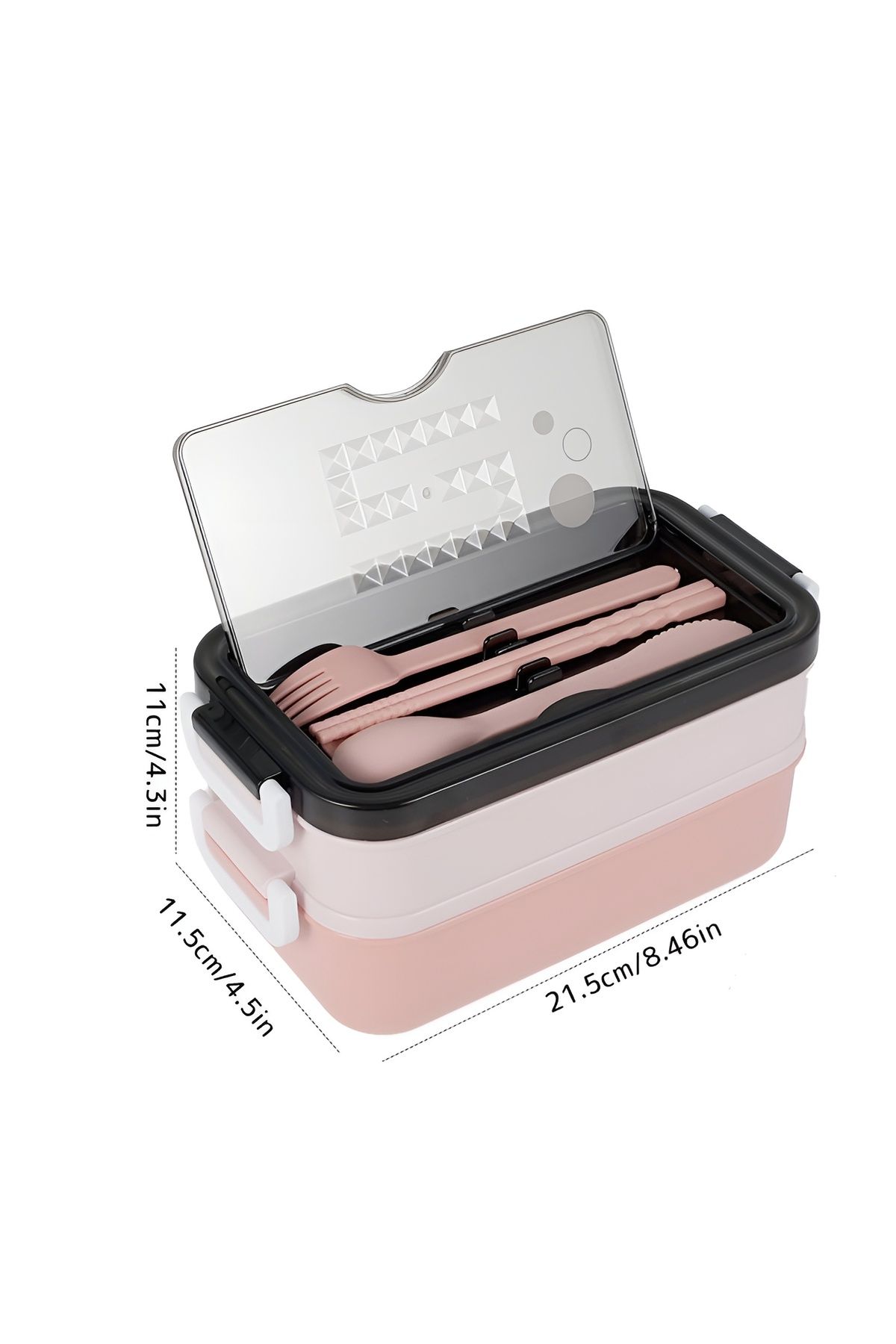 Cozy Nest-Bento Lunch Box for Adults & Kids 2 Compartments and Divider with Cutlery Set for School & Work 5