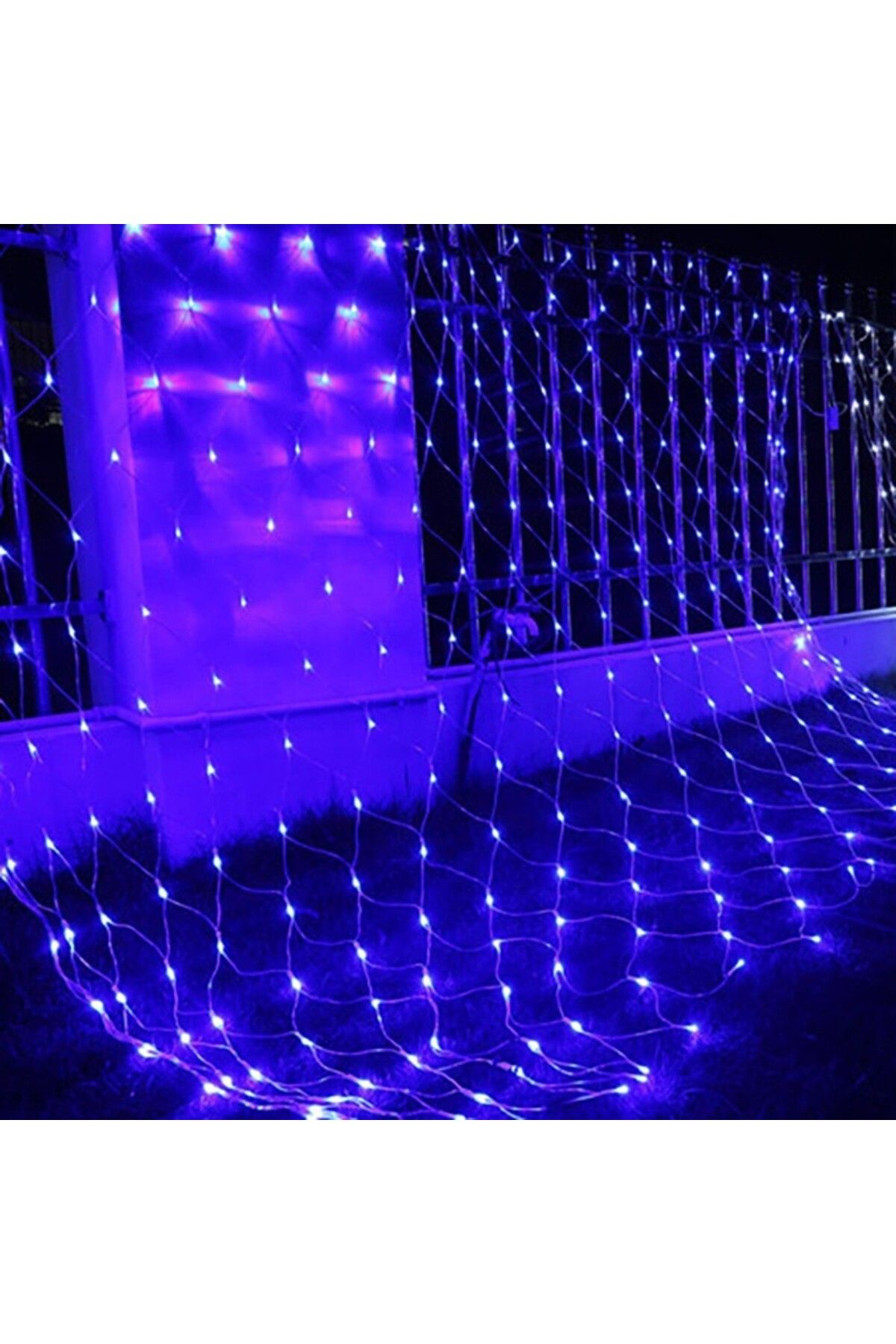 Teo-Instalatie Craciun, Tip Plasa, 2 m x 2 m, 160 LED-uri, Albastru, 8 jocuri de lumini, Transformator c 4