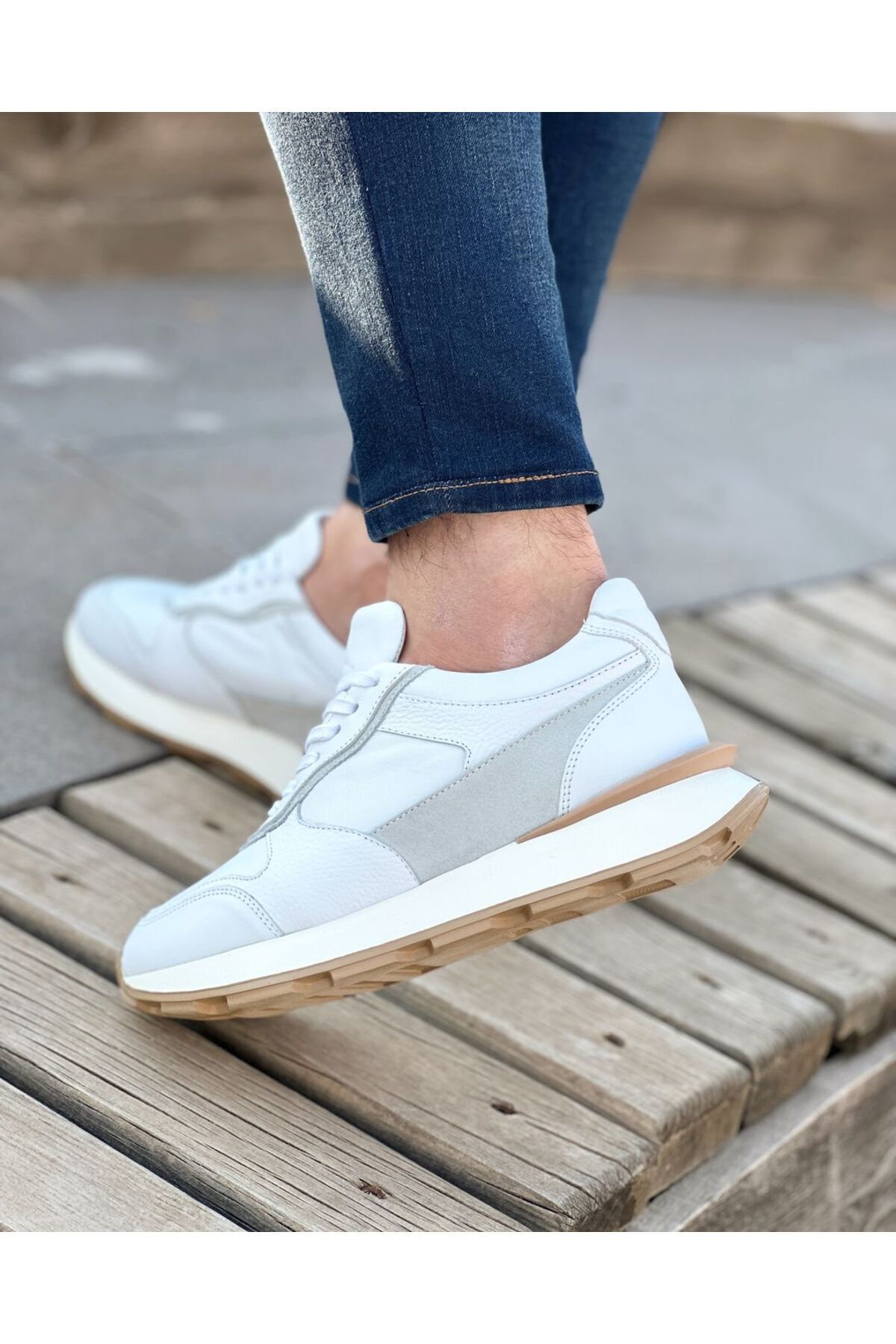 ایتالیانو آیاکابی کفش کتانی مردانه روزمره دیرا از جنس چرم اصل با زیره EVA