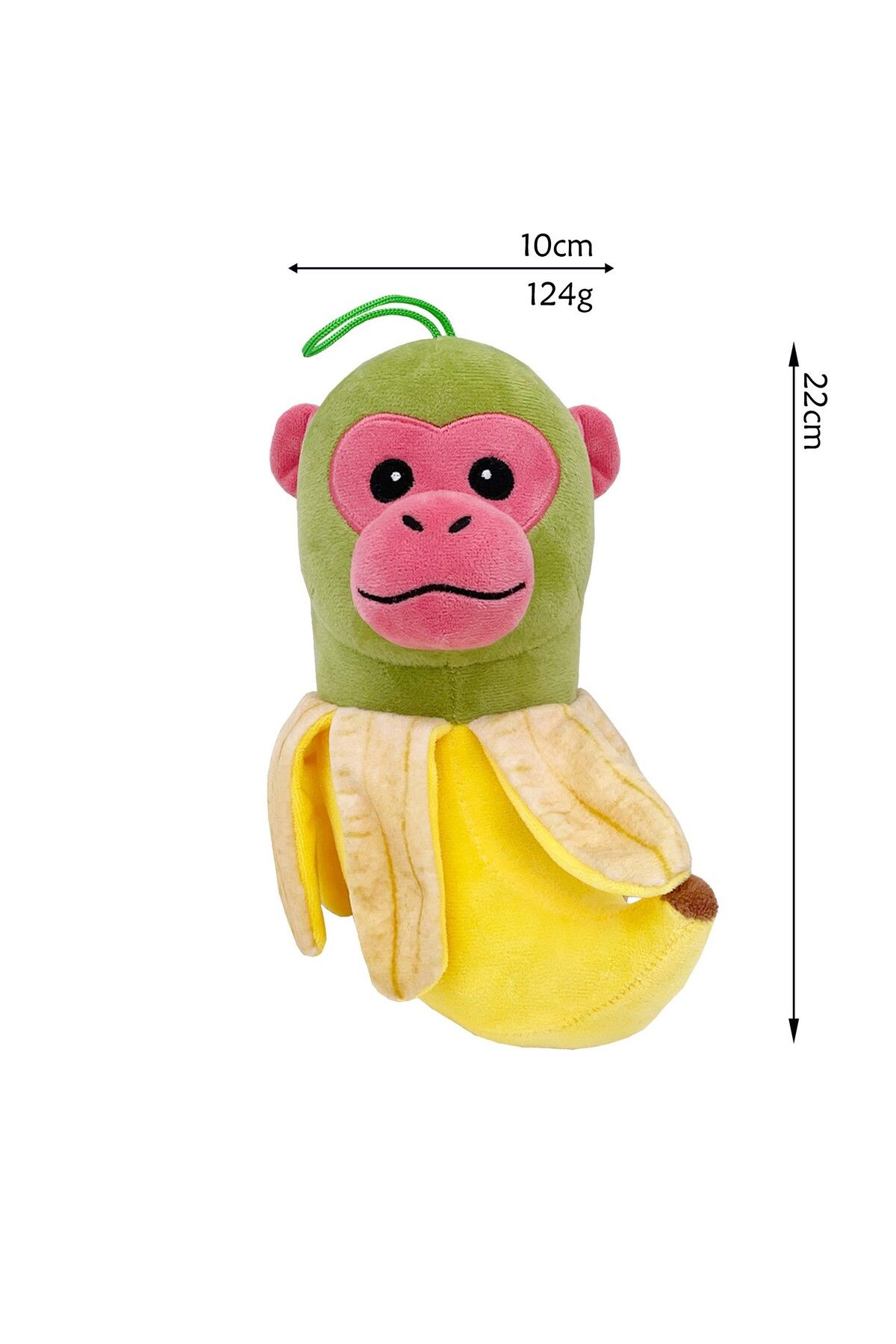 Flippy-Italian Brainrot Soft Plush Toy, Flippy, Banana Monkey Chimpanzee Bananini Pattern, Green Yellow 2