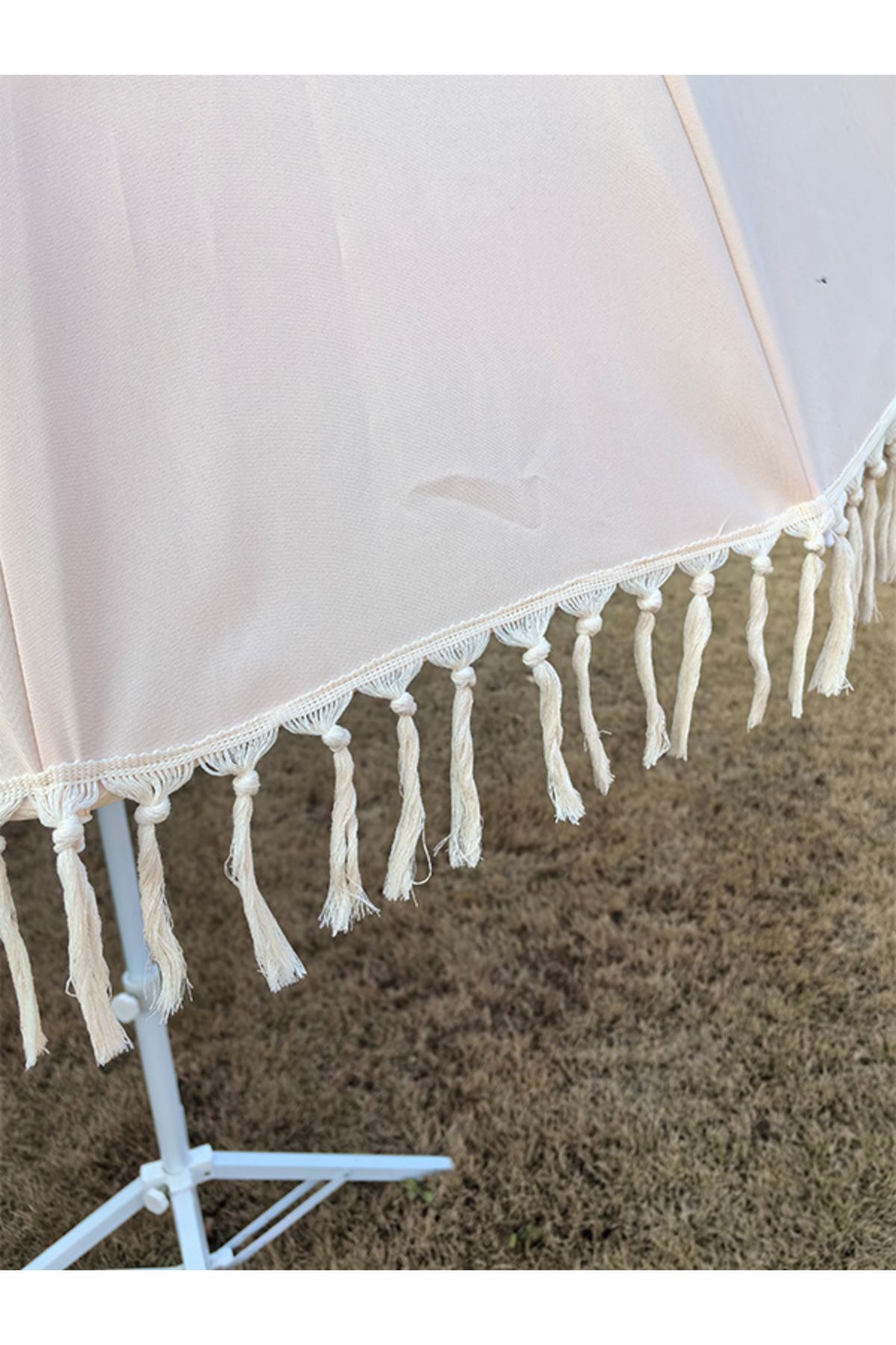 TWT-Fringe Tassel Detail Tilt Mechanism Parasol with Base 2.2m 5