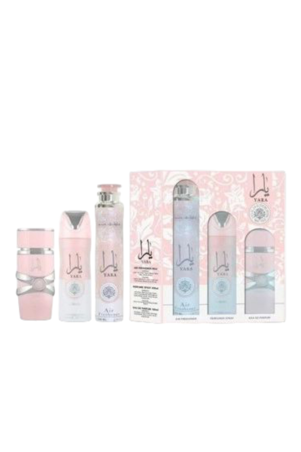 lattafa-YARA, set cadou EDP 100 ml, spray de corp 200 ml, odorizant de cameră 300 ml 1
