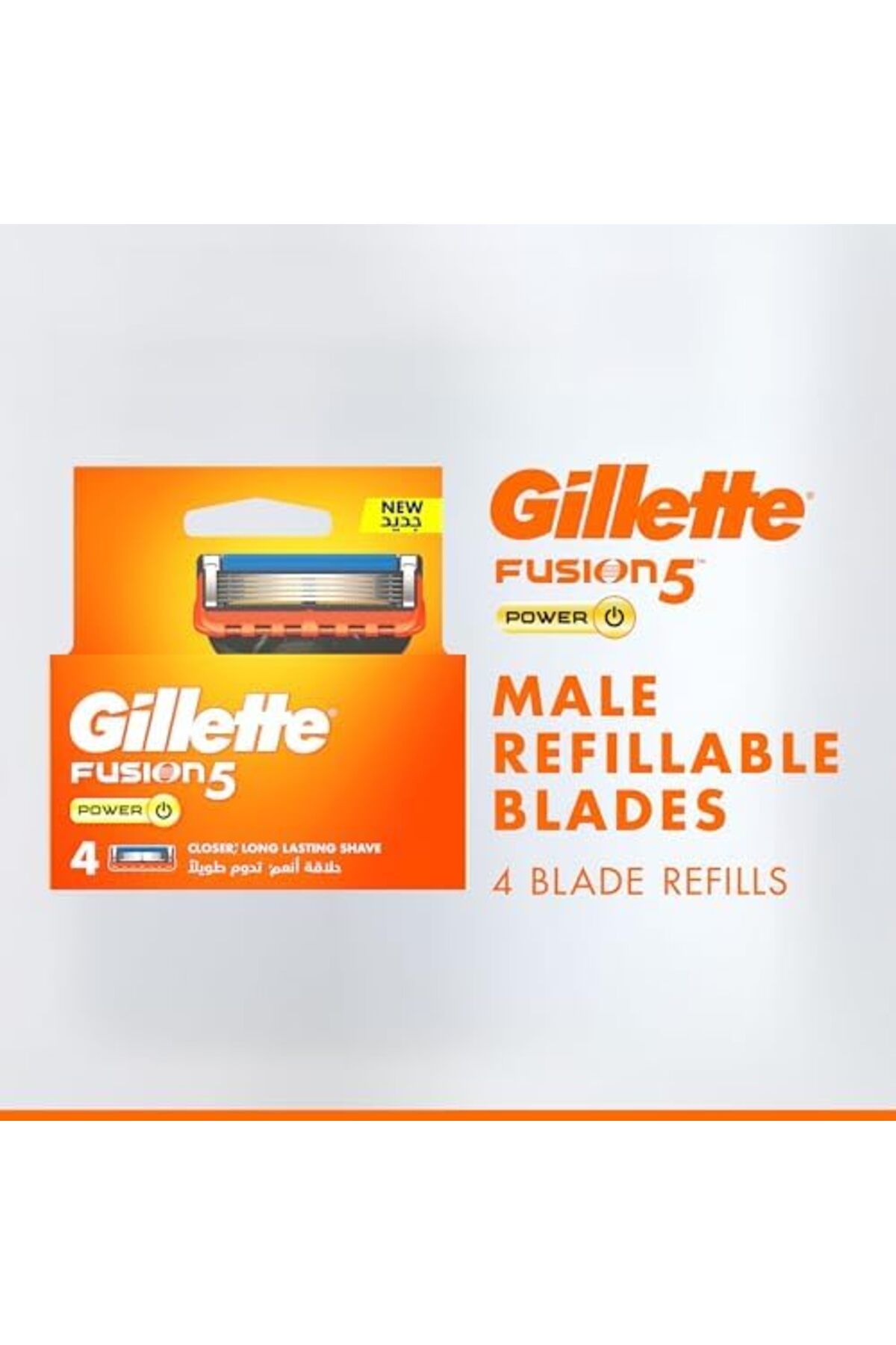 Gillette-Fusion Power Men Razor Blade Refills, 4 Count 4