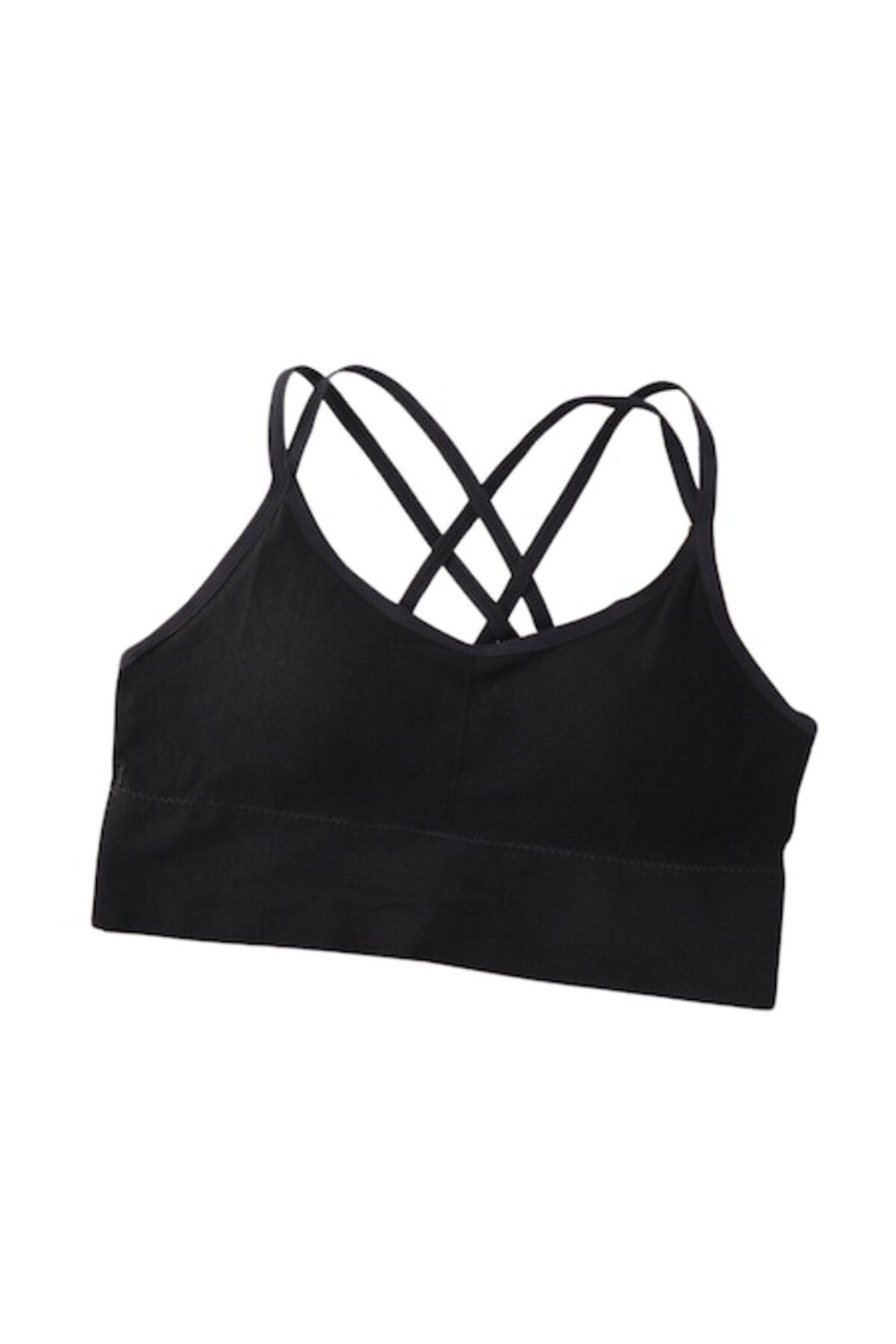Mixbo-- Sports Bra for Gym with Straps and Open Back, Seamless, Push-Up Model, Universal Size, Black 1