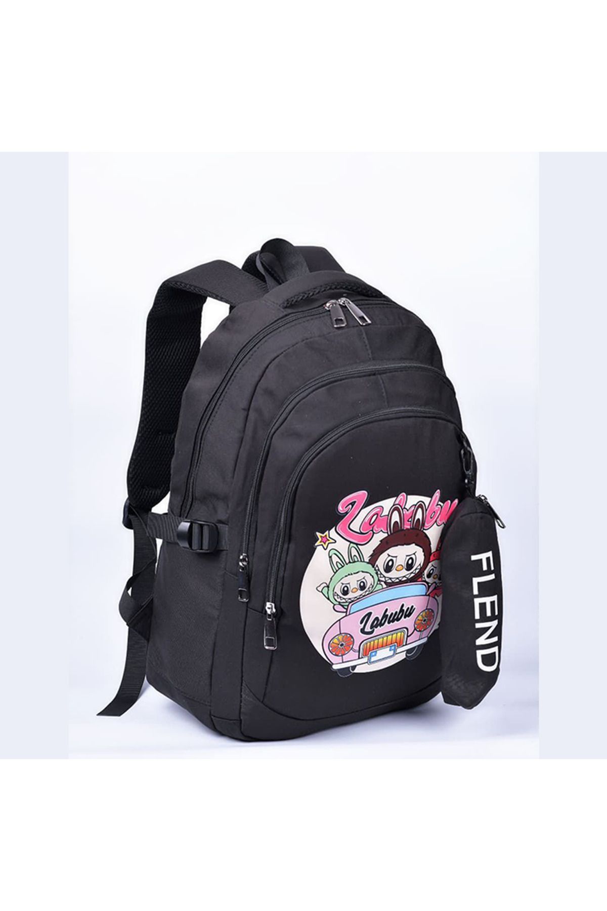 Generic-Labobo 2-piece printed school backpack is comfortable and light for the student 1