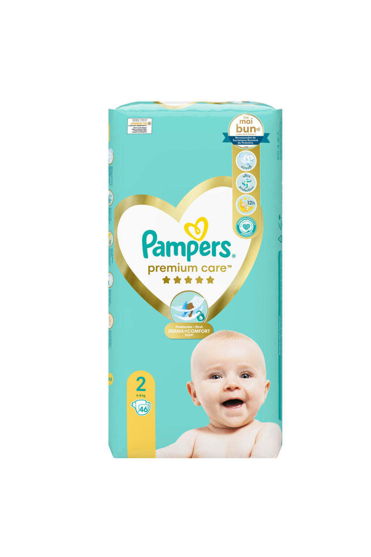 Pampers Πάνες για μωρά Premium Care, Μέγεθος 2, 4-8 κιλά, 46 τεμάχια,