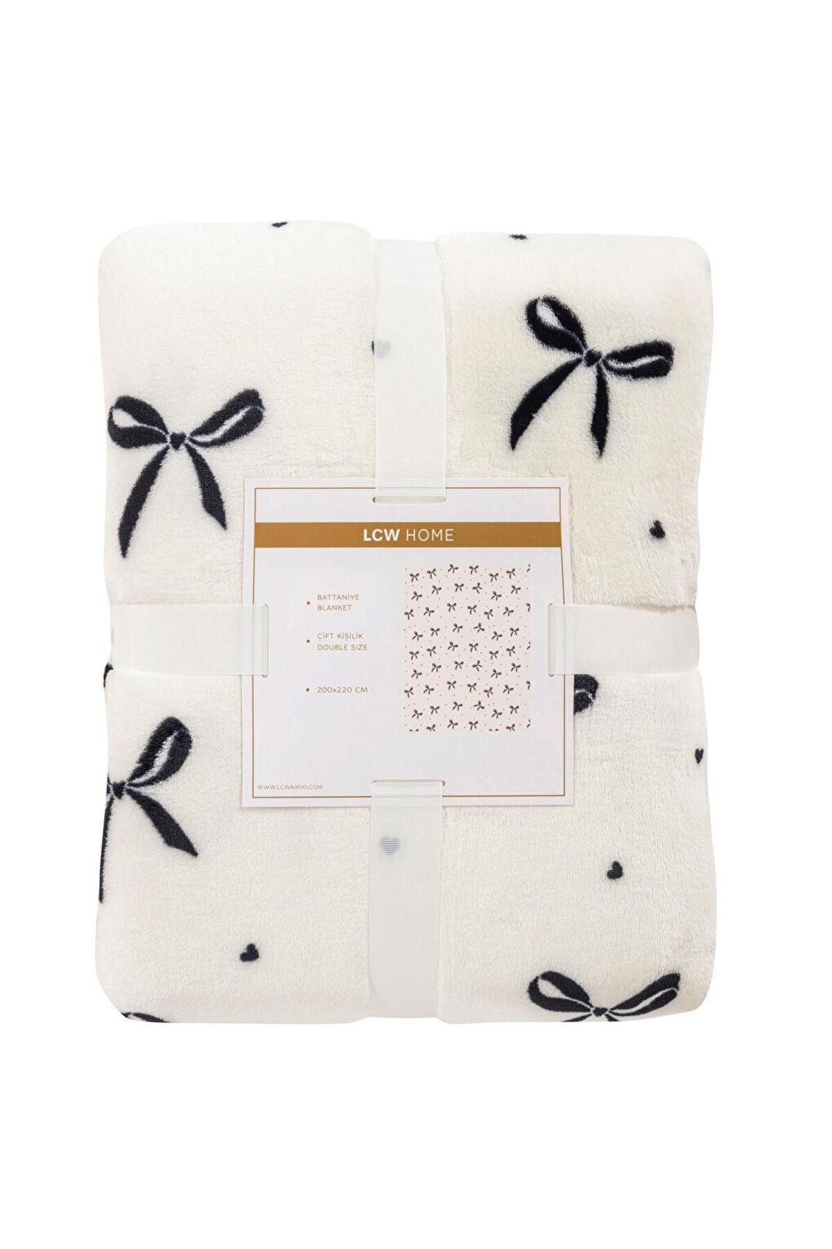 LC Waikiki-Bow Patterned Double Blanket 200X220 cm (W5) 5