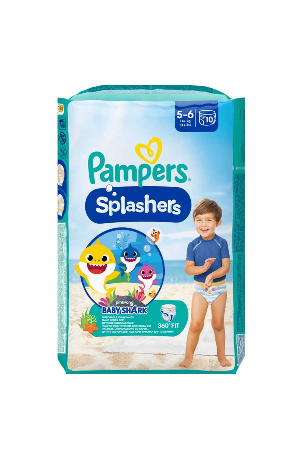 Pampers Pleny Splashers, č. 5-6, 14+ kg, 10 kusů