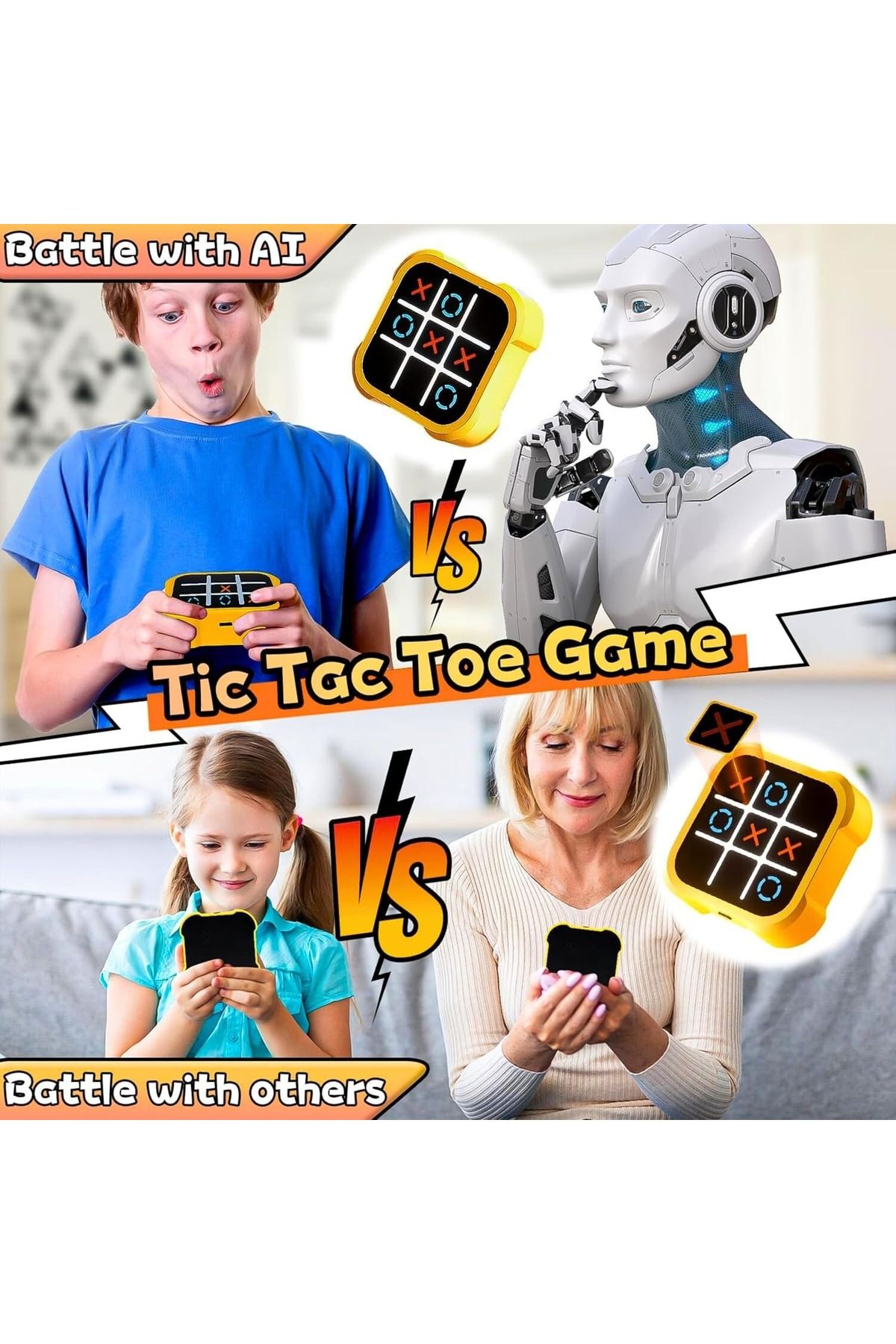 Generic-Portable 3-in-1 Tic Tac Toe Game, Educational and Memory Development Game for Kids Ages 3 and Up 4
