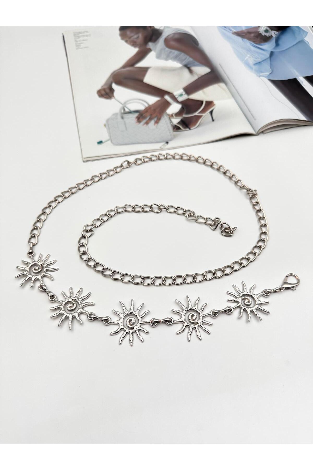 Sun Shaped Chain Belt Body Belt Waist Belt Shirt Belt Jacket Belt