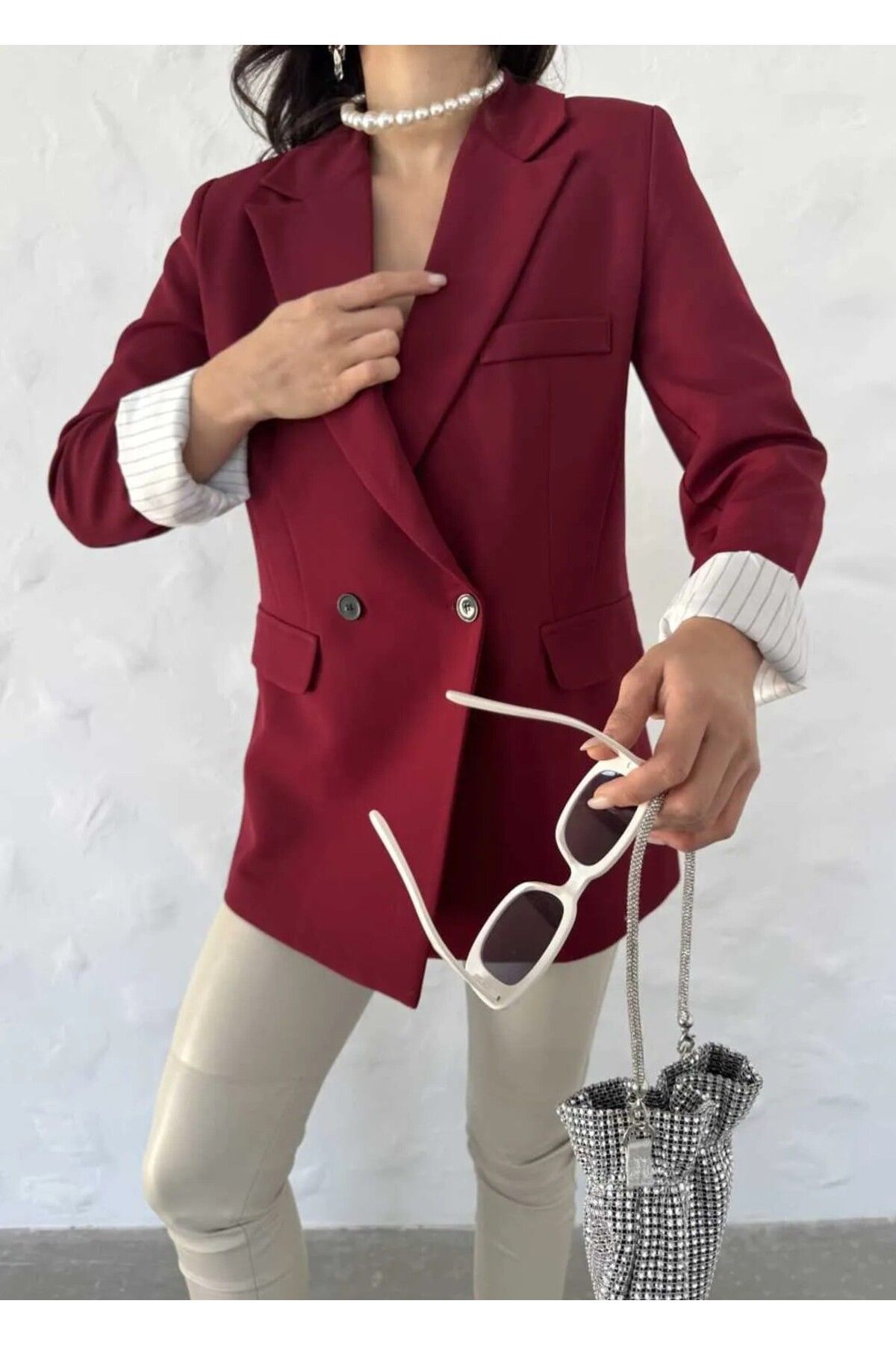 Moda İkra-Blazer Jacket with Buttons on the Front and a Line Inside 2