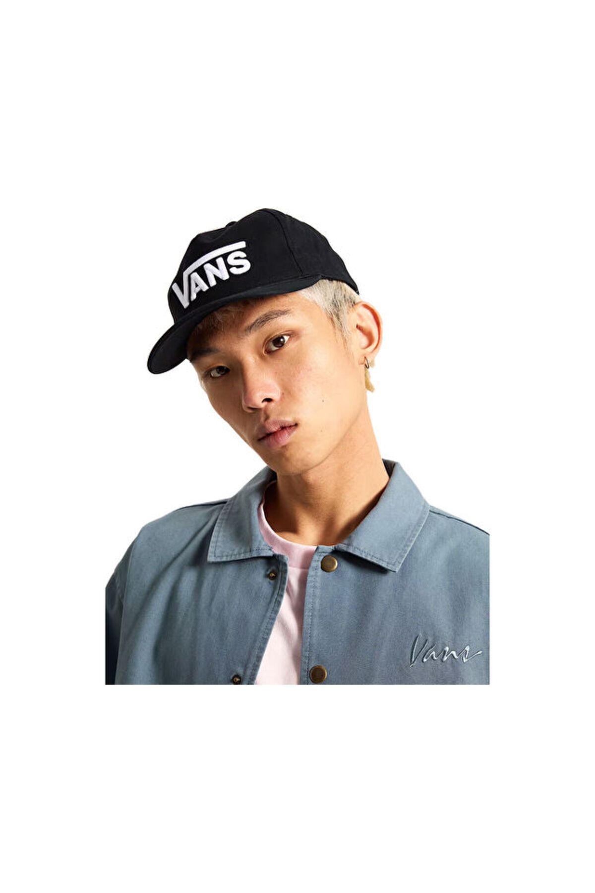 Vans-Drop V Logo Snapback Cap Vn000Qahblk1 Black 2