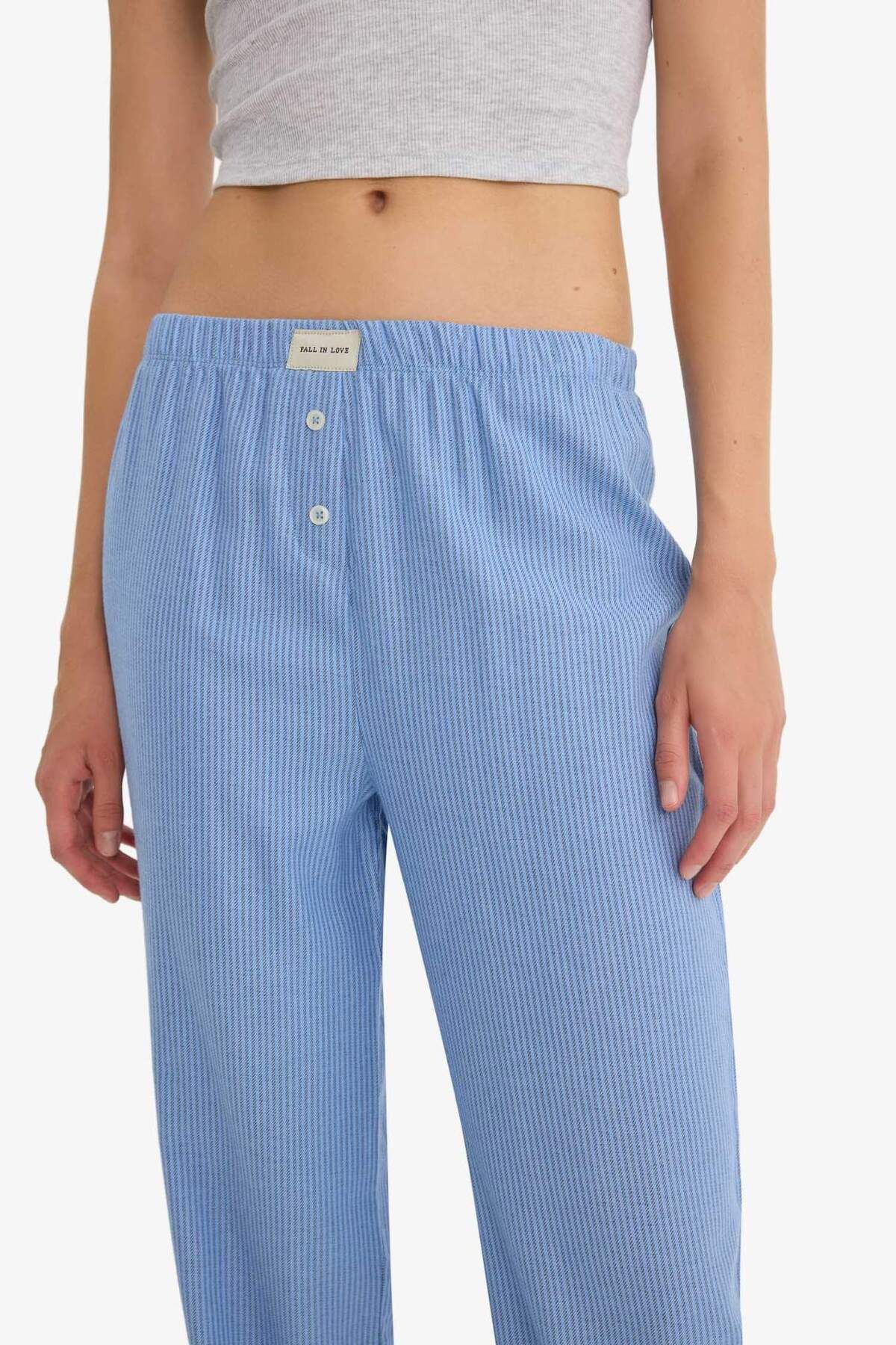 DeFacto-Regular Fit Long Length Striped Pajama Bottom-Fall in Love E8645Ax25Au 4