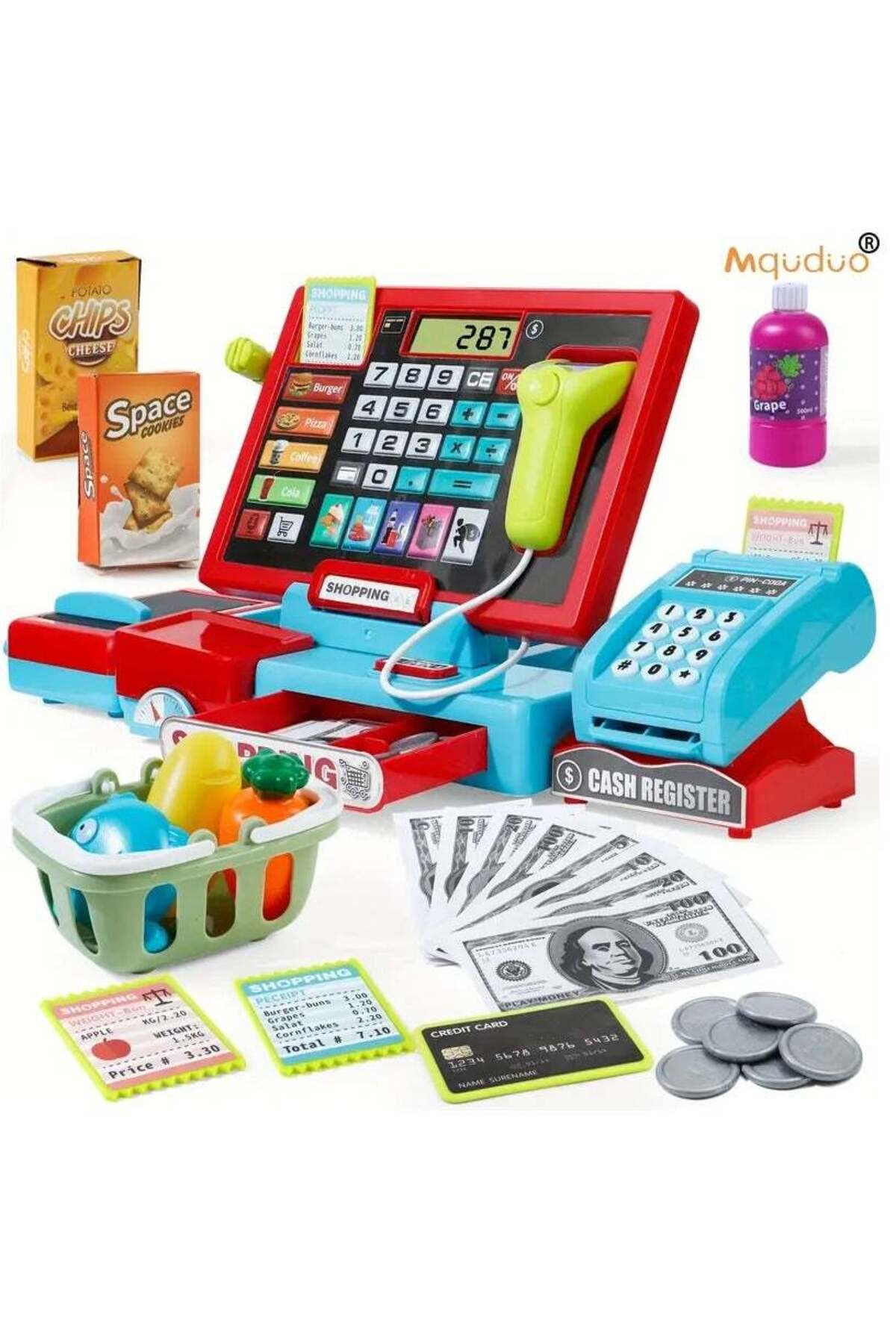 مجموعة ألعاب سوبر ماركت للأطفال مع آلة حاسبة حقيقي...
