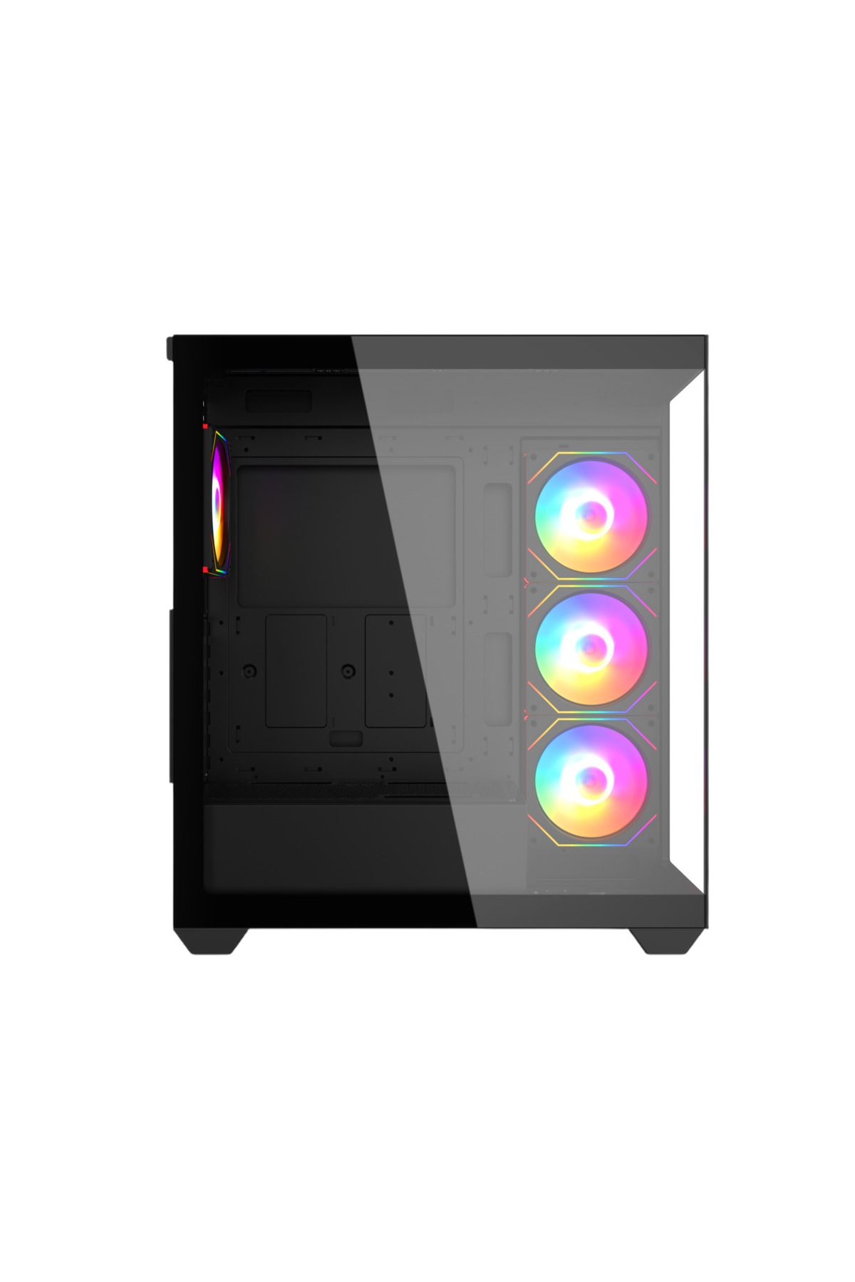 SPEARPC-هيكل Avalanche ATX، 4 مراوح RGB، USB 3.0، لوحة زجاجية، وحدة معالجة رسومات 400 مم، موزع ARGB وجهاز تحكم عن بعد 3