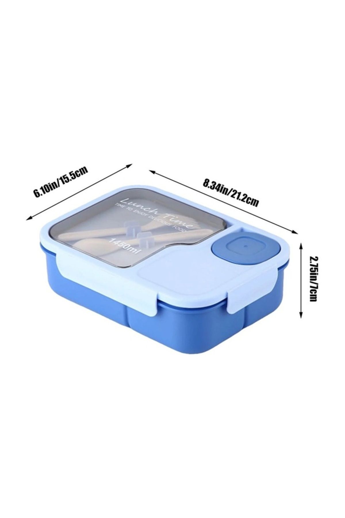 SUMAKA-Lunch Box 1450ml 3 Compartments Student Sealed Adult With Spoon And Fork Leak Proof Microwavable 5