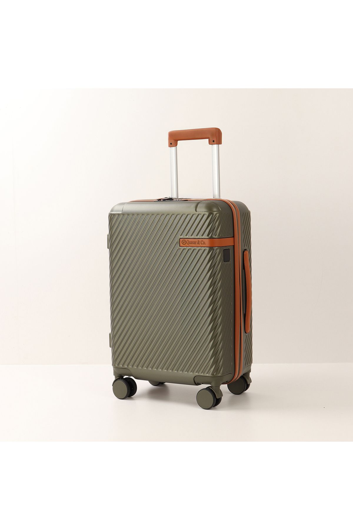Quasar & Co.-Set of 3 trolleys S/M/L, suitcases, luggage with lock, telescopic handle, suitcases with 4 double wheels, ABS, khaki 3
