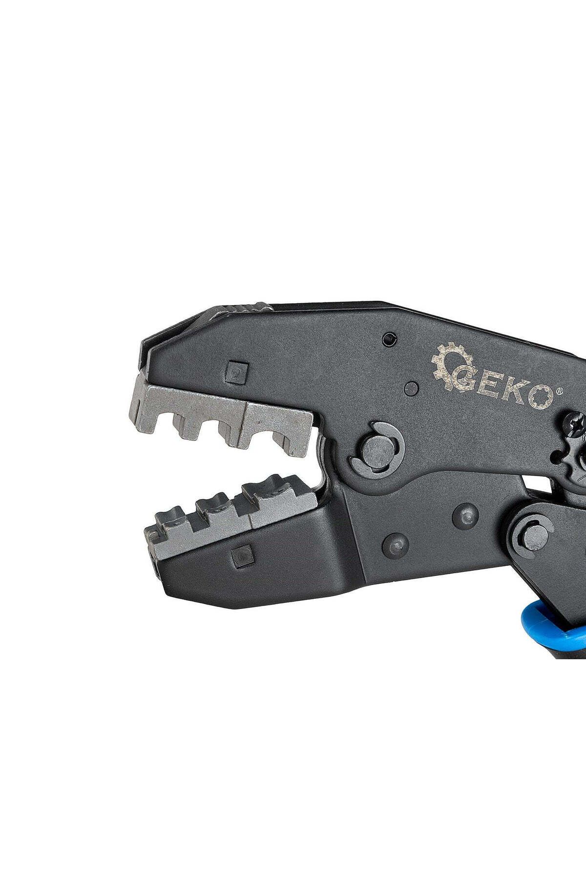 GEKO-CRIMPING PLIERS FOR CONNECTORS AND SOCKETS WITH 5 INTERCHANGEABLE HEADS 6