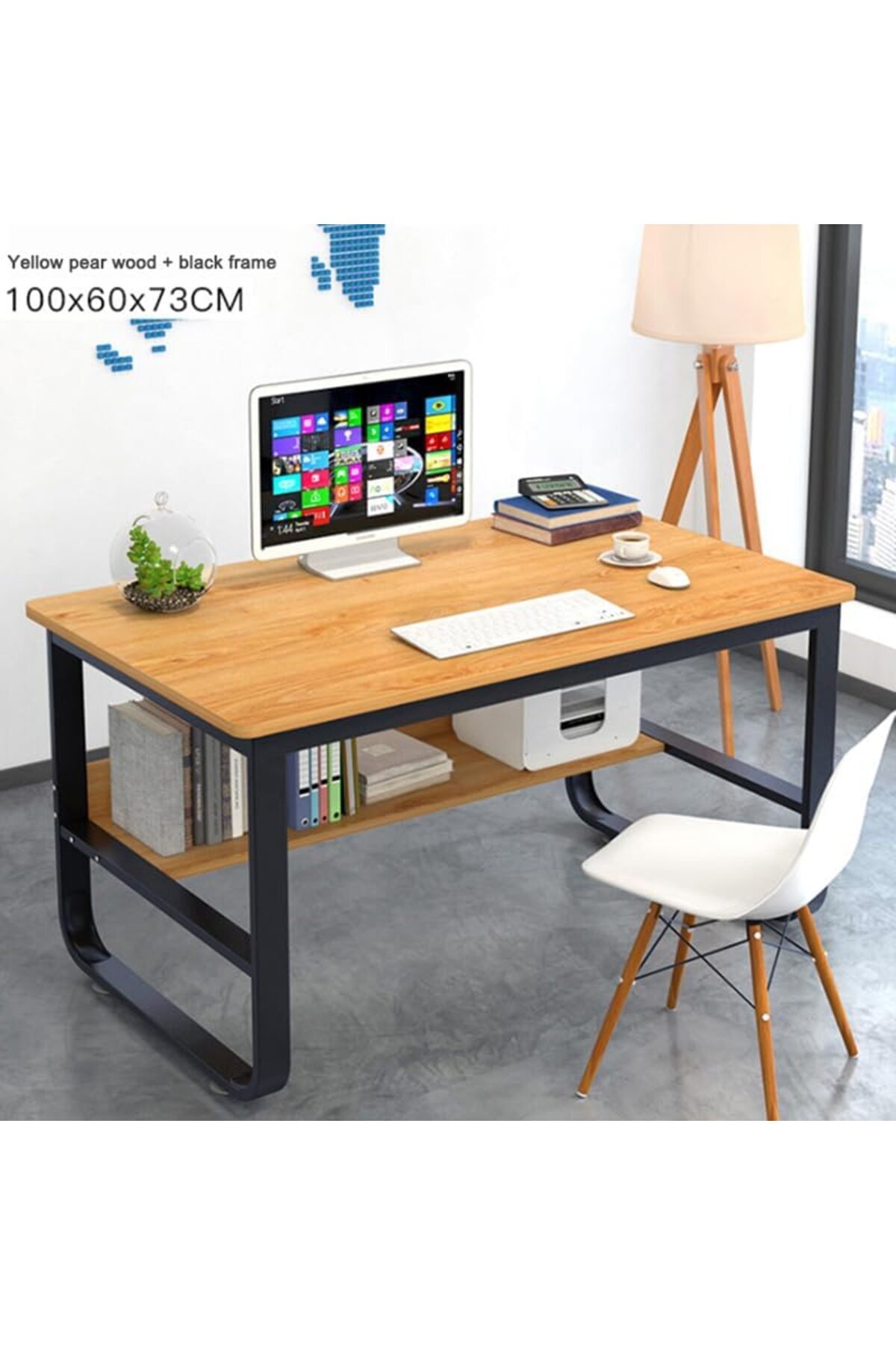AGD-Computer and Gaming Desk with Book Storage Shelf by 5