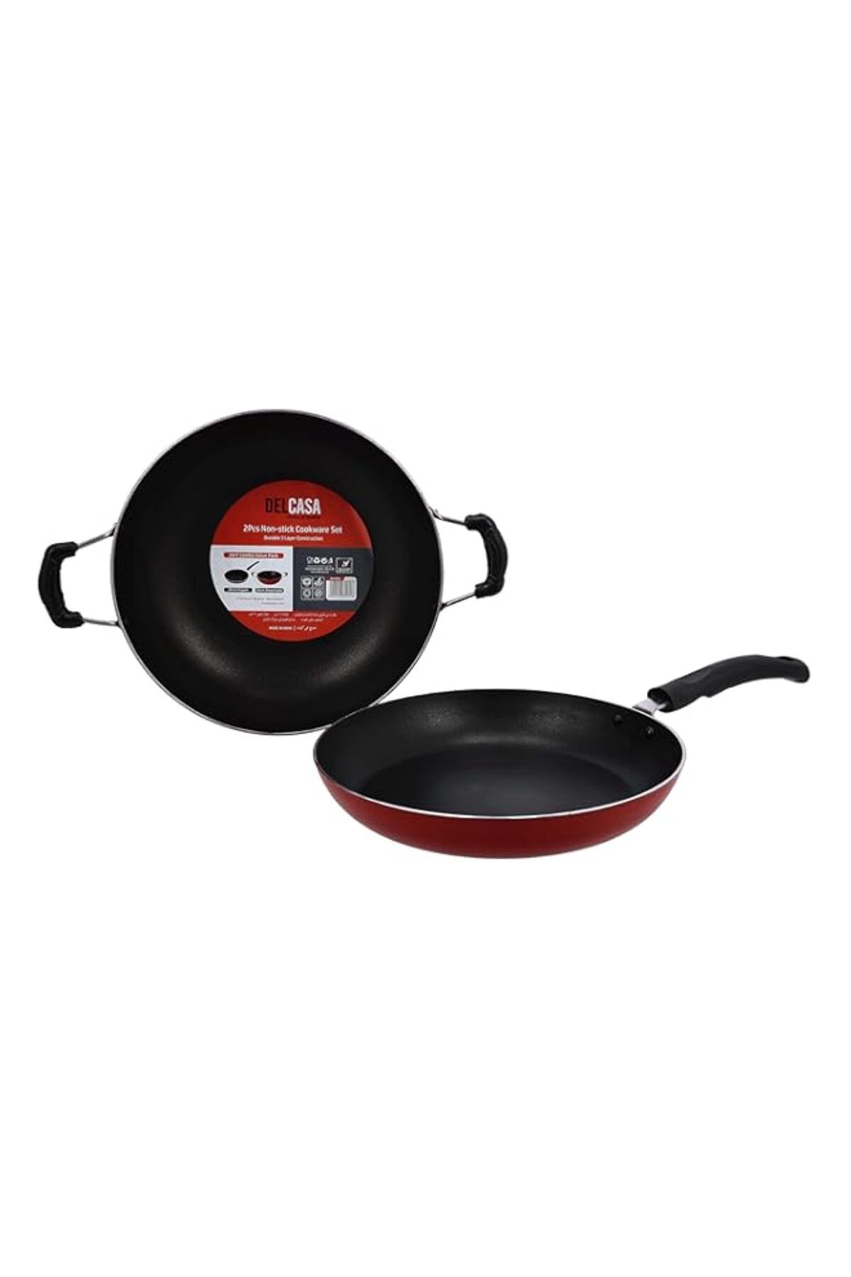 Generic-Non-Stick Cookware 2Pcs,2-In-1 Combo Value Pack, Dc1912 - 26cm Deep Kadai And Fry Pan, Dishwasher S 1