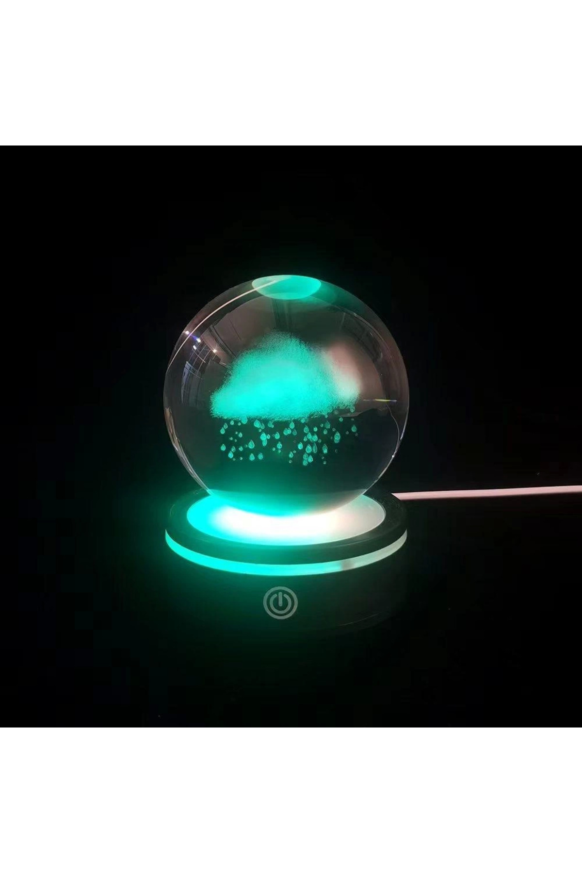ELEKTRİK DOKTORU Yağmur Bulutu Tasarımlı Usb&039Li Dönen Cam Küre