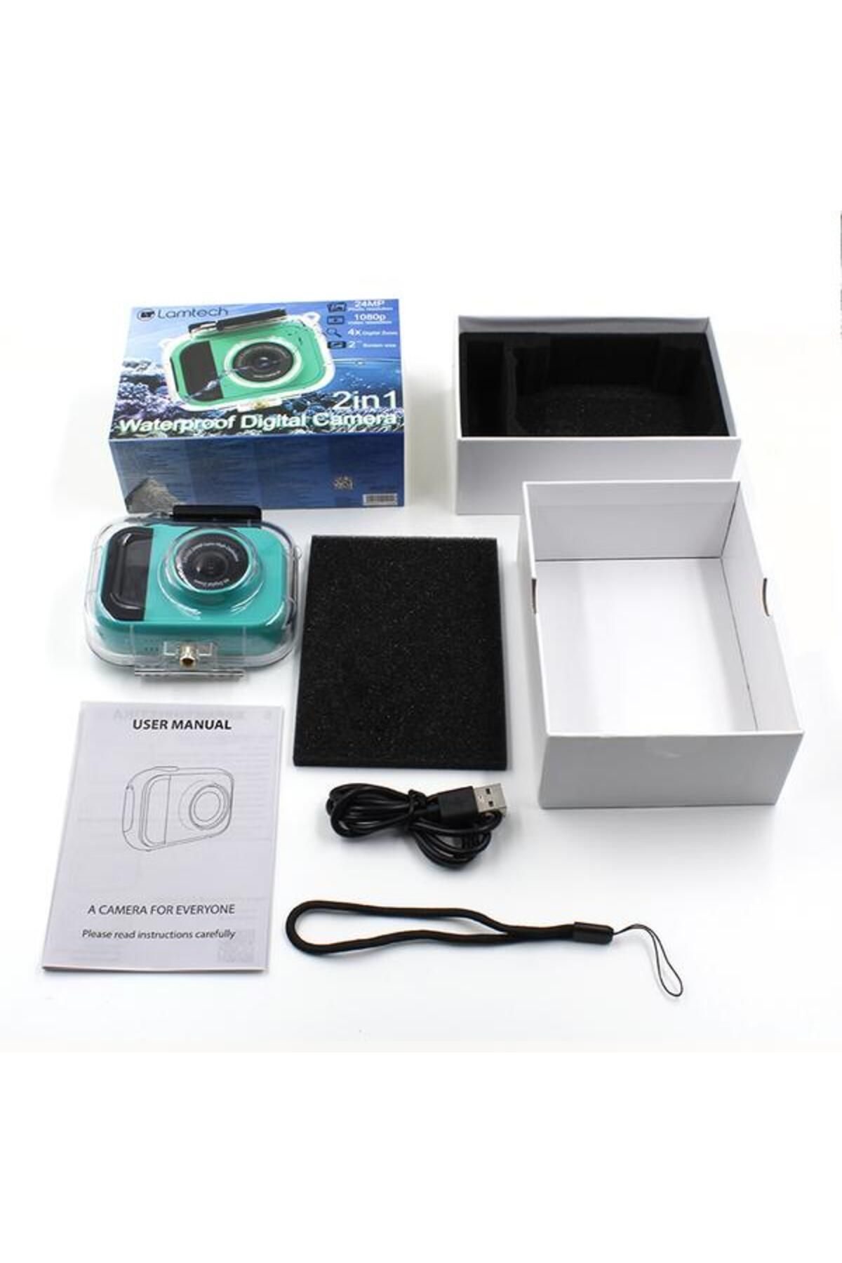 Lamtech-Camera video de actiune LAM 112006 2 in 1, 24 MP, Full HD, Ecran IPS 2", Zoom digital 4 X, C 5