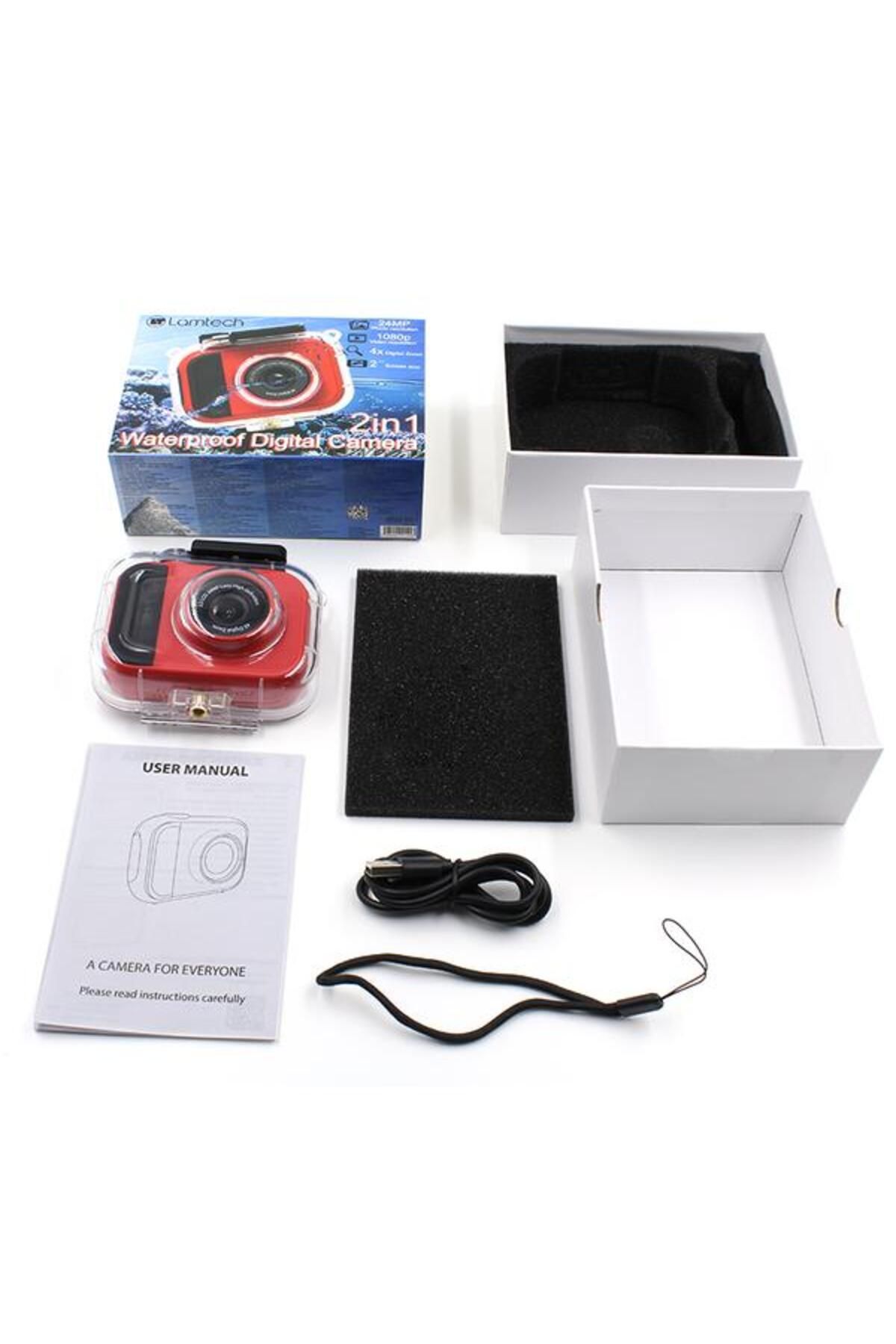 Lamtech-Camera video de actiune LAM 111993 2 in 1, 24 MP, Full HD, Ecran IPS 2", Zoom digital 4 X, C 7
