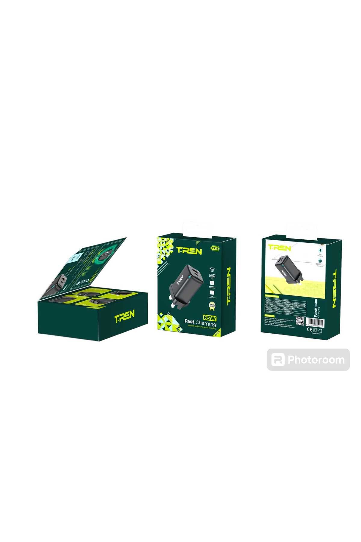 TREN-65W Fast Wall Charger with 2 USB Ports and BD - Ultra-fast charging and a compact design compatible with your devices with a warranty 3