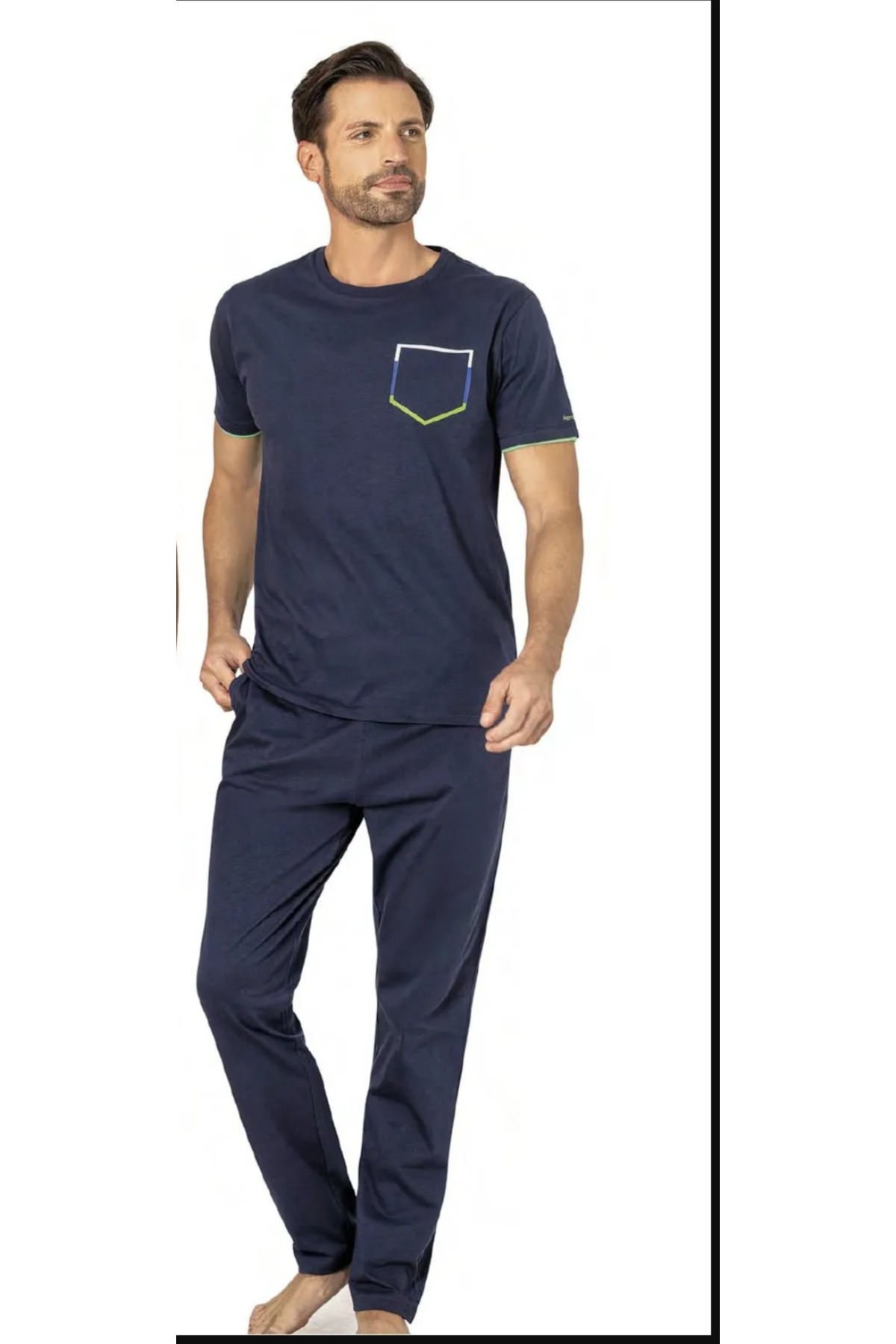 ست پیژامه و لباس خواب مردانه راسته فاق نرمال آستین کوتاه | پیر کاردین Pierre Cardin PCP6082 - تصویر 4