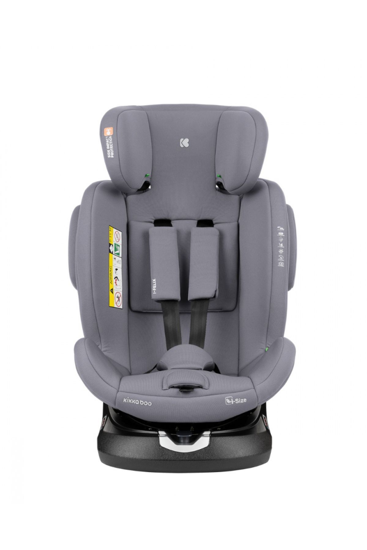 Kikka Boo-Child car seat with ISOFIX KikkaBoo I-Felix LightGrey, I-Size approved 40-150cm, R129, SPS-Prote 8