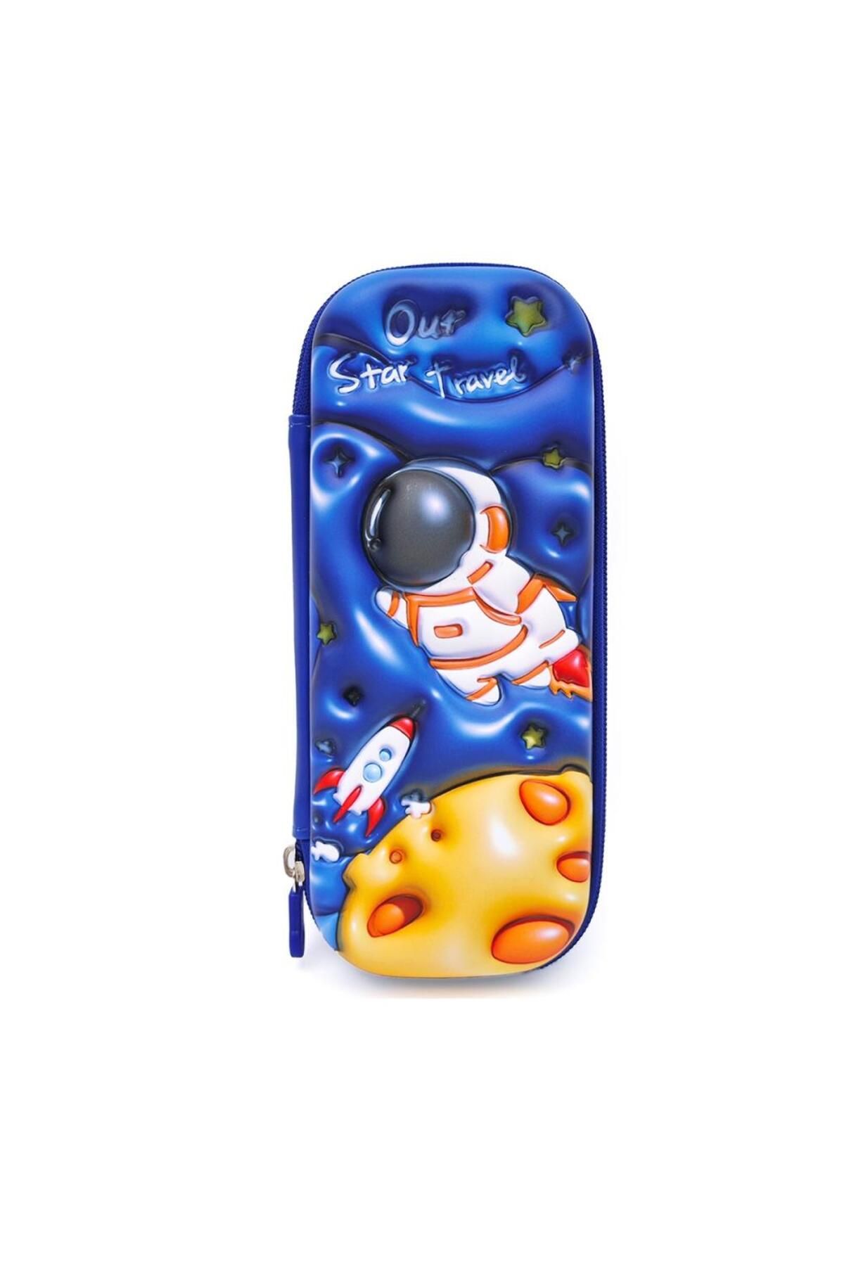DNS-Boys' pencil case, simple school case, with 1 zipper, unequipped, rocket, Cosmonaut JS-6651 2