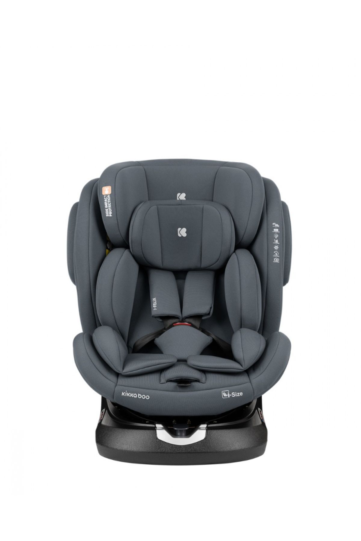 Kikka Boo-Child car seat with ISOFIX KikkaBoo I-Felix DarkGrey, I-Size approved 40-150cm, R129, SPS-Protec 4