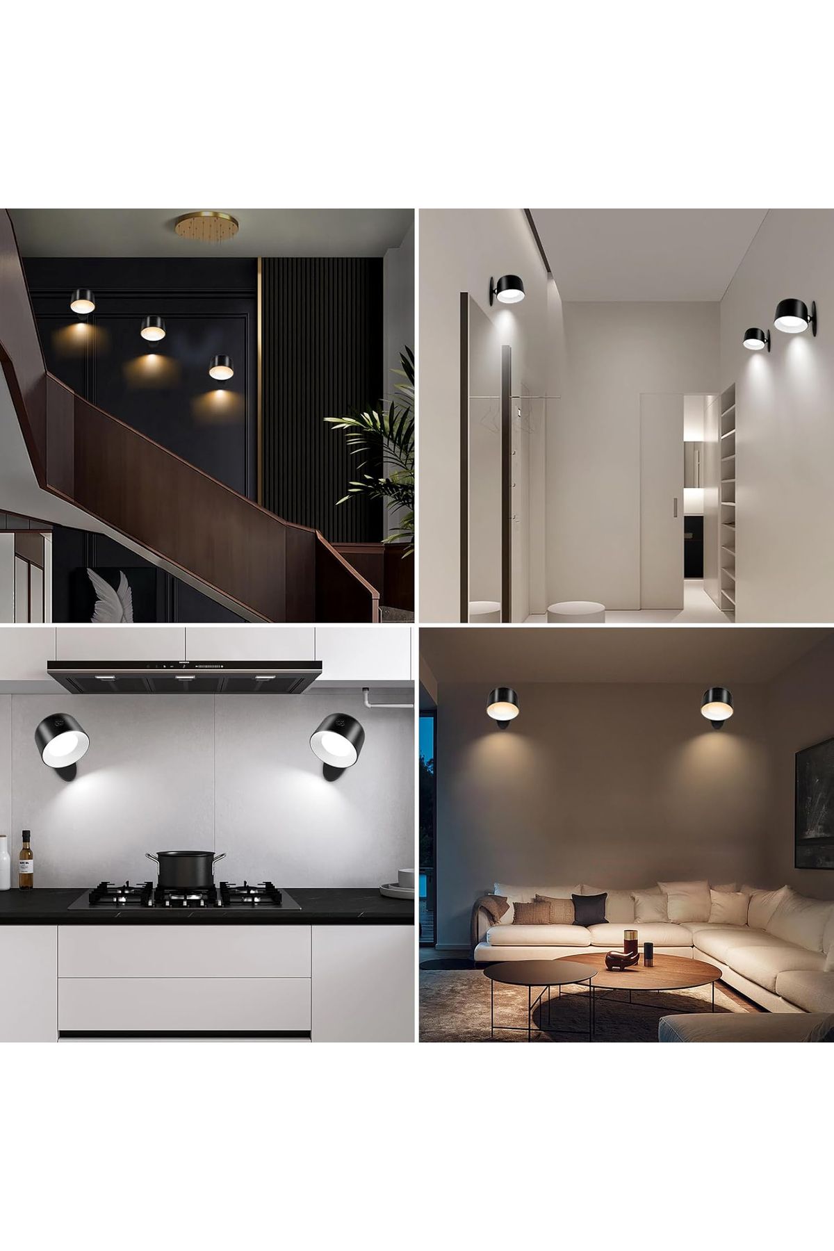 OEM-Rotating wall lamp with remote control, rechargeable, 5 brightness levels & 7 colors with 2500 mAh 6